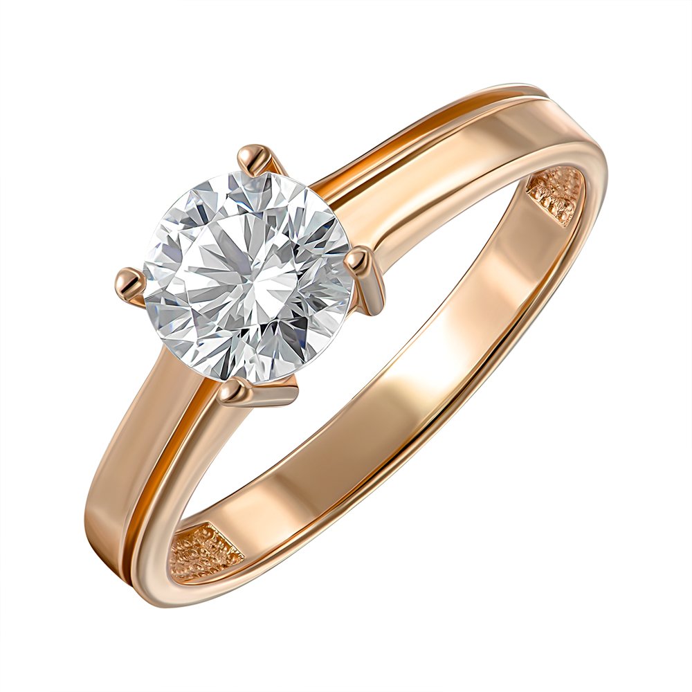 

Кольцо из красного золота с фианитом S Zirconia 000149398 16 размера