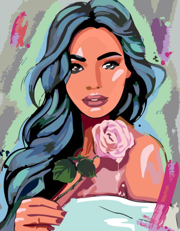 

Картина по номерам. Rosa „Девушка с розой“ 35х45см N00013196
