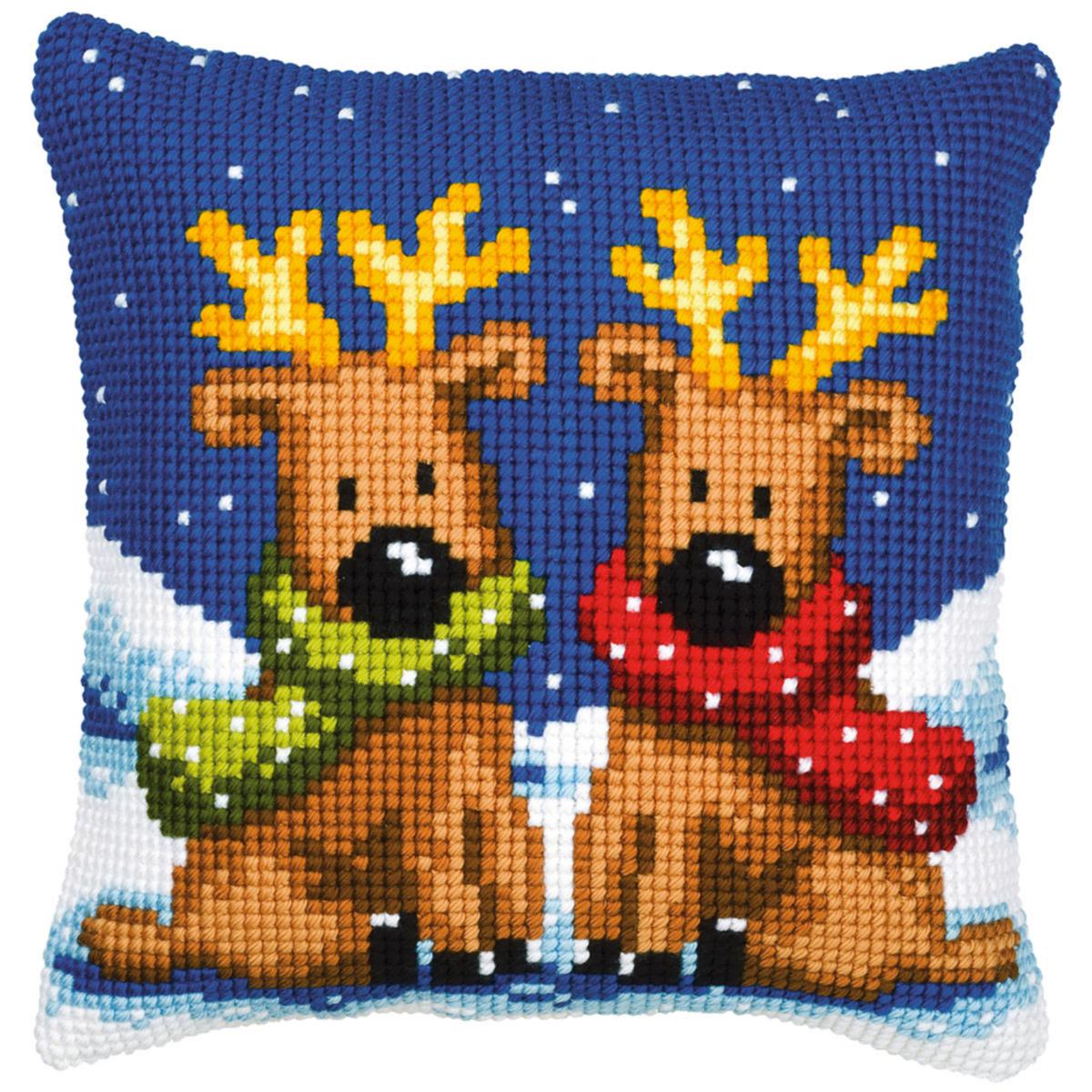 

Набор для вышивания крестом (подушка) Vervaco Reindeer Twins Олени PN-0008726