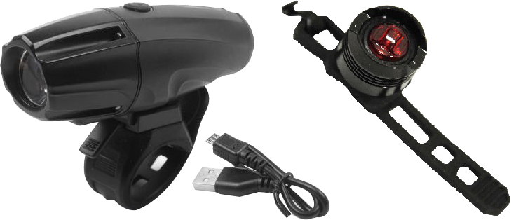 

Комплект велофар Jing Yi JY-7026(usb) + JY-3006T с батарейкой (04639)
