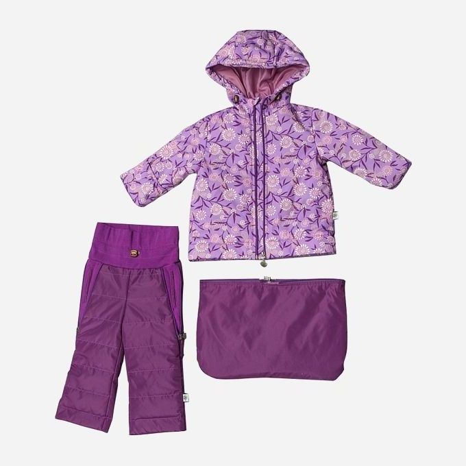 

Демисезонный комбинезон-трансформер 3 в 1 Модный карапуз 03-00958 68-86 см Лавандовый с принтом