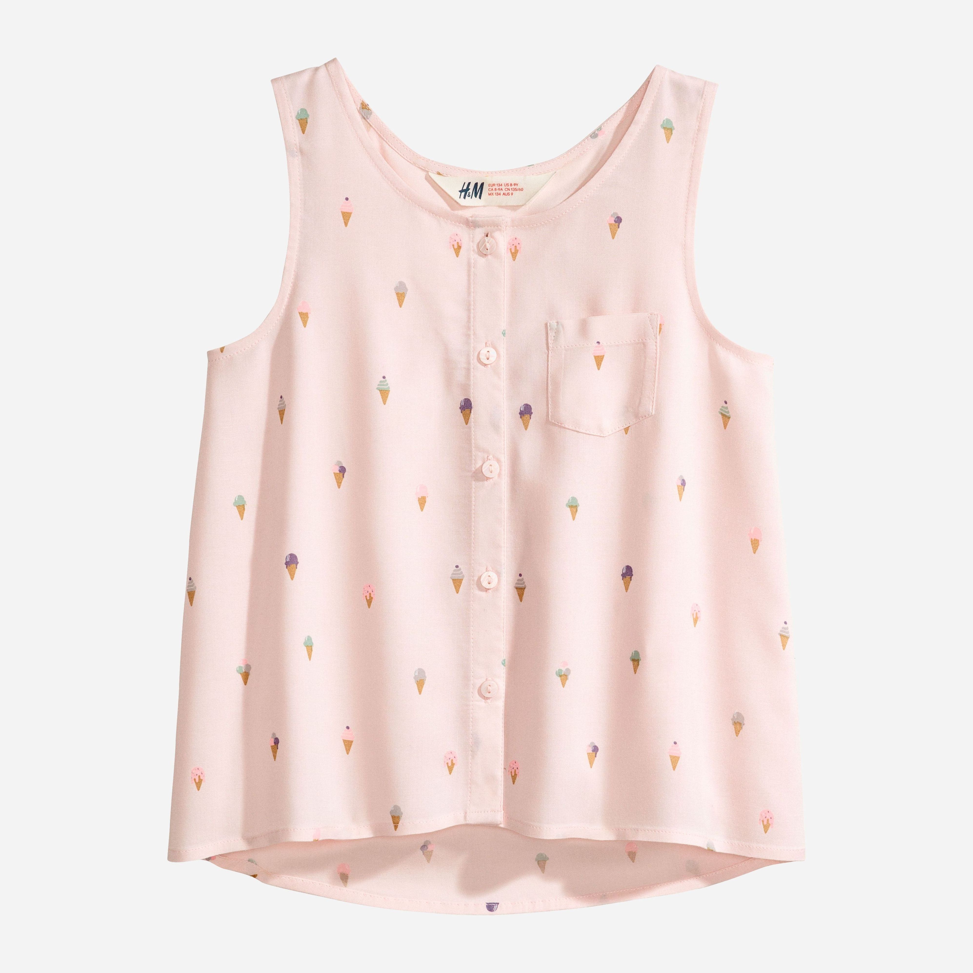 

Блуза H&M 4976745 170 см Светло-розовая в принт