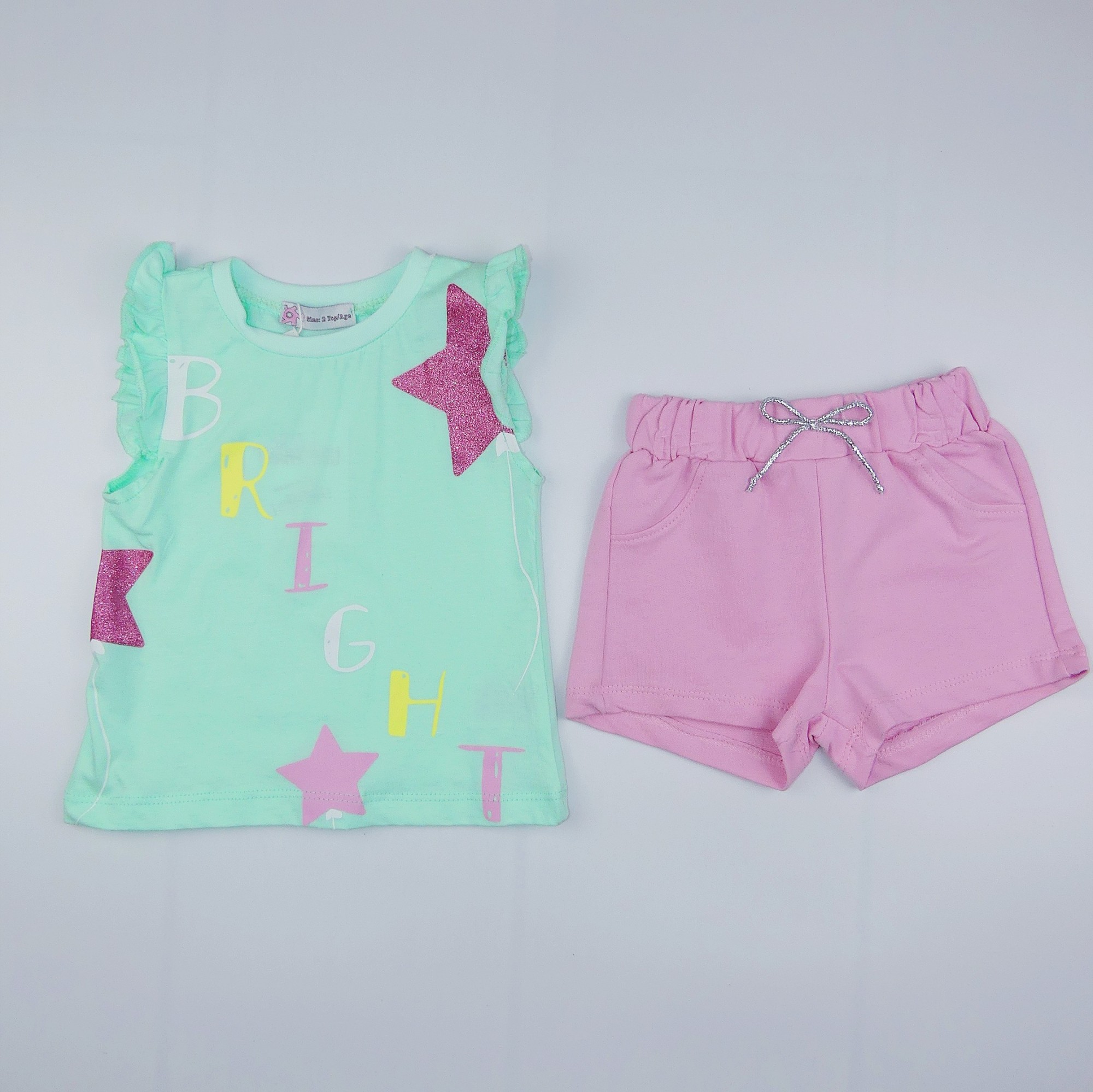 

Костюм (футболка, шорти), Bebico kids, 92см, рожевий