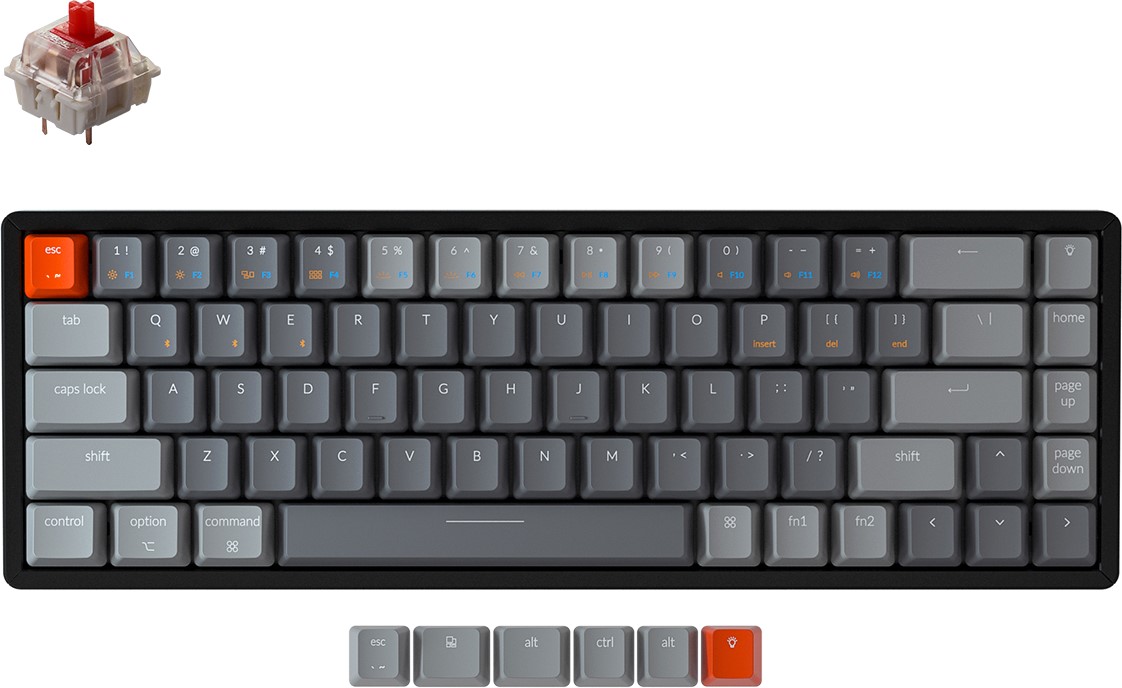 

Клавиатура беспроводная Keychron K6 Aluminum Frame Gateron Red RGB USB/Bluetooth Black (ENG/RU) (W1_Keychron)