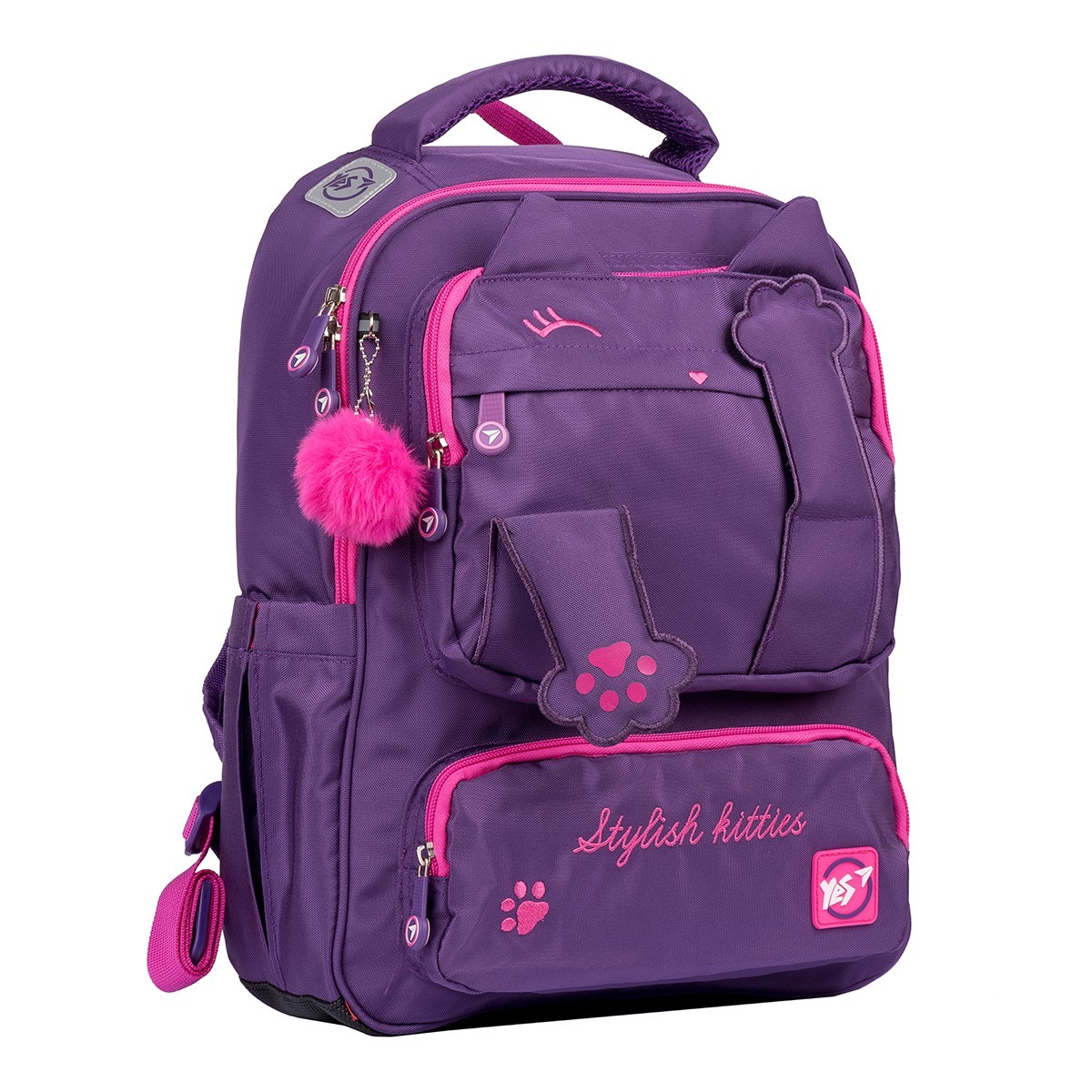 

Рюкзак школьный YES TS-62 "Stylish kitties" 42х29х17 см фиолетовый (556257)
