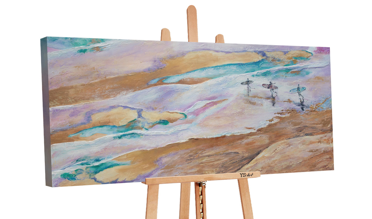 

Интерьерная картина ручной работы с морским пейзажем акриловыми красками на холсте, «Морское приключение» 100×50см (PS027А)