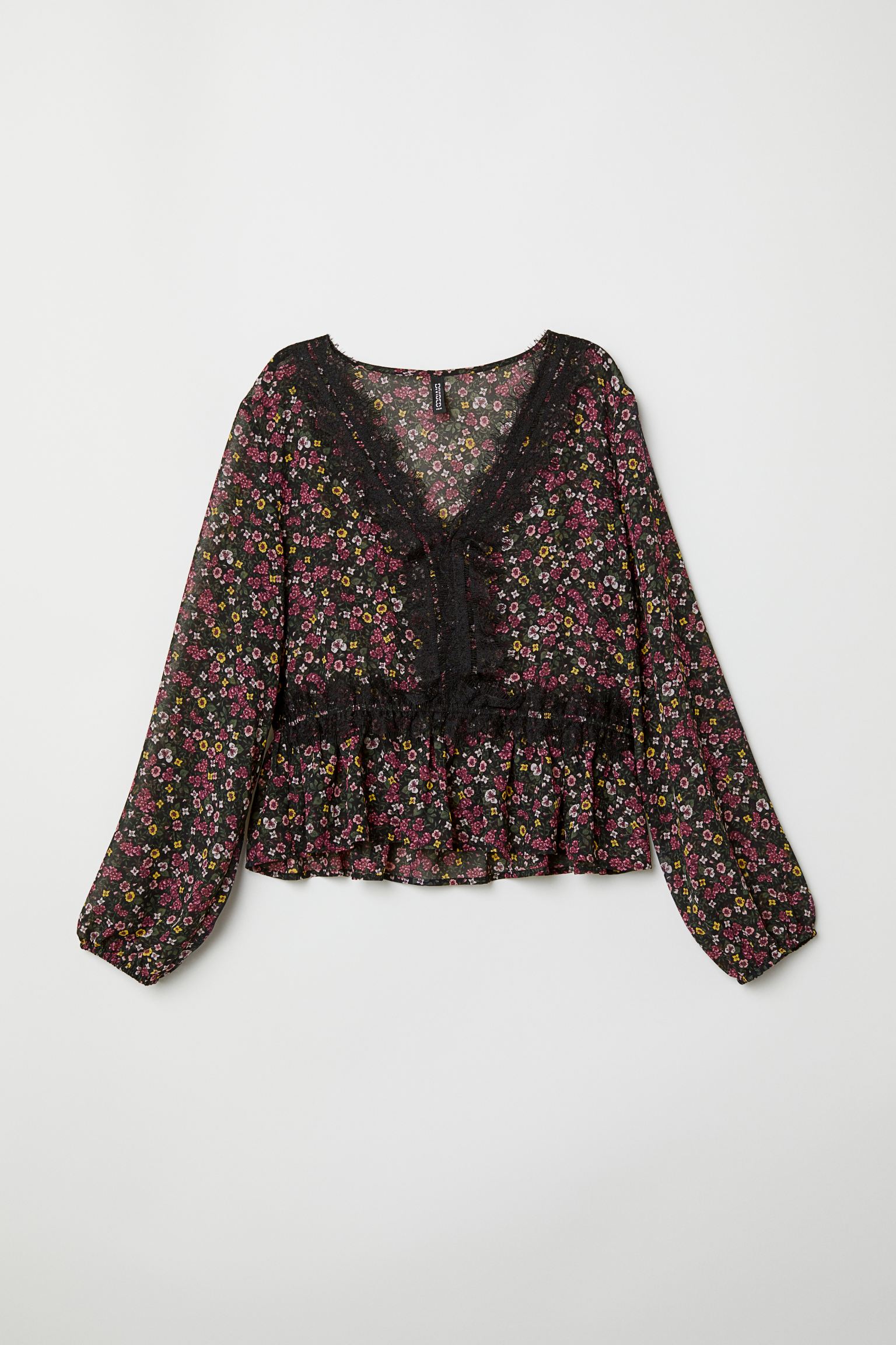 

Блуза H&M  черный цветы 2712663817, Блуза H&M 40 черный цветы 2712663817