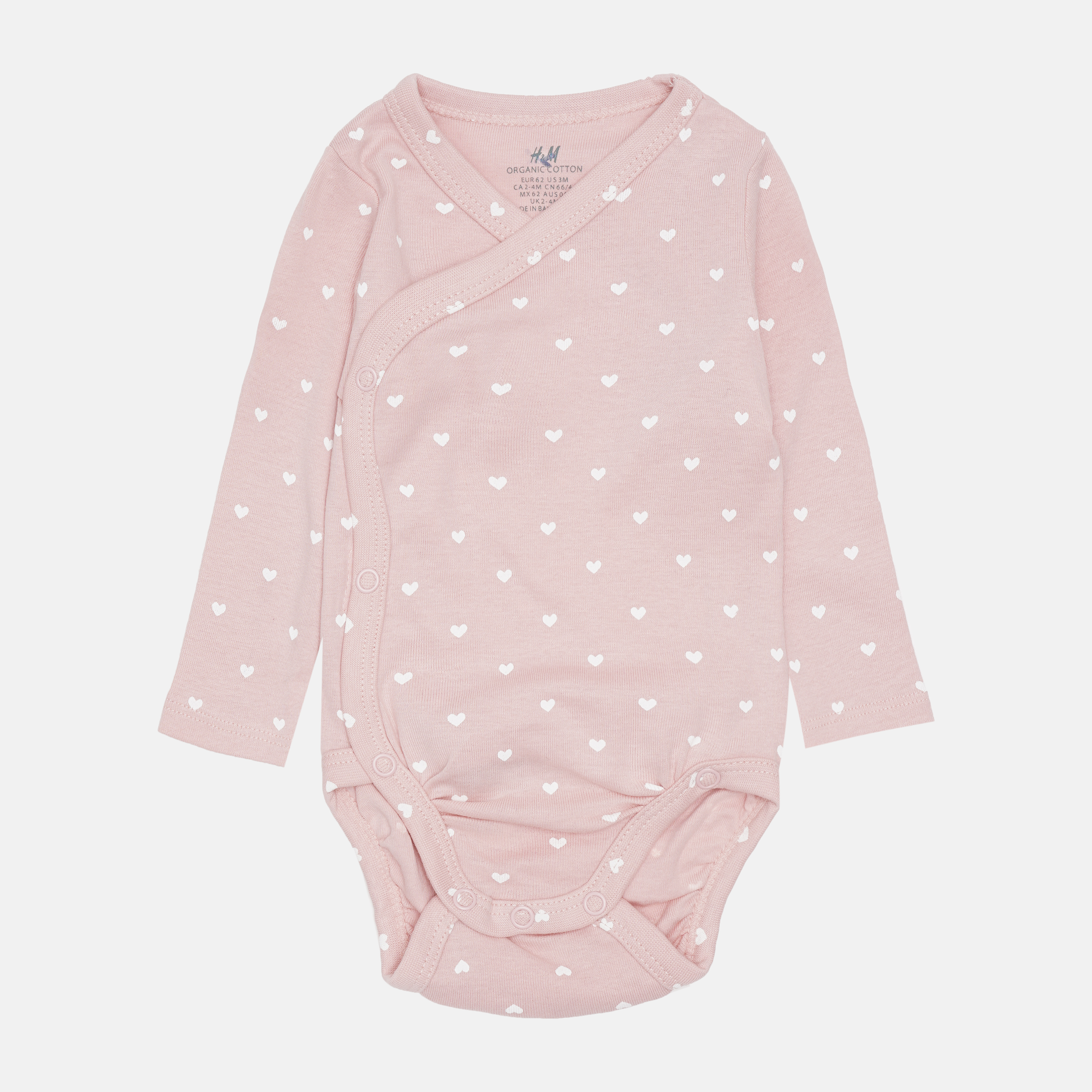 

Боди H&M 62см пудровый сердечки 7106942981
