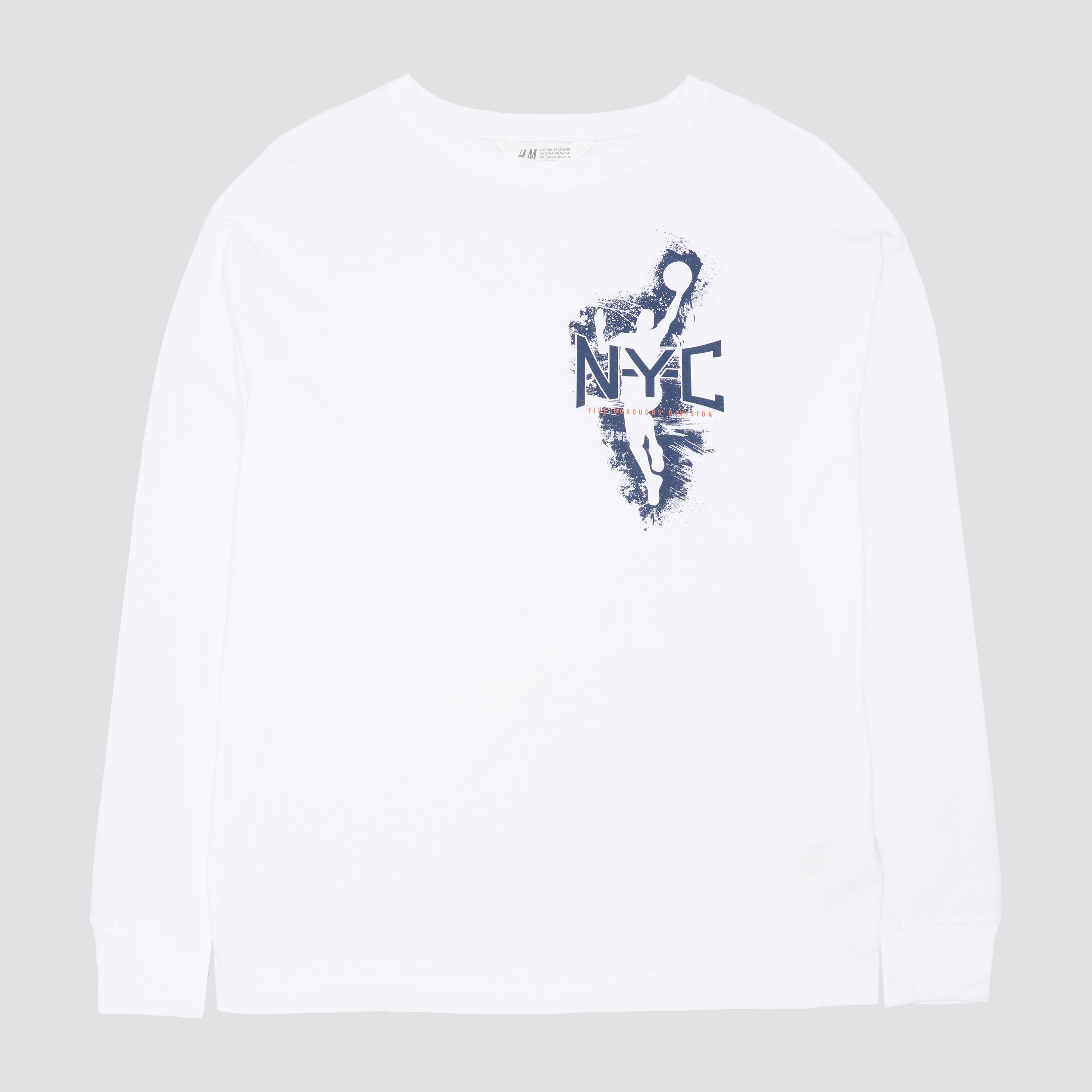 

Лонгслив H&M 158 164см белый 26108221172