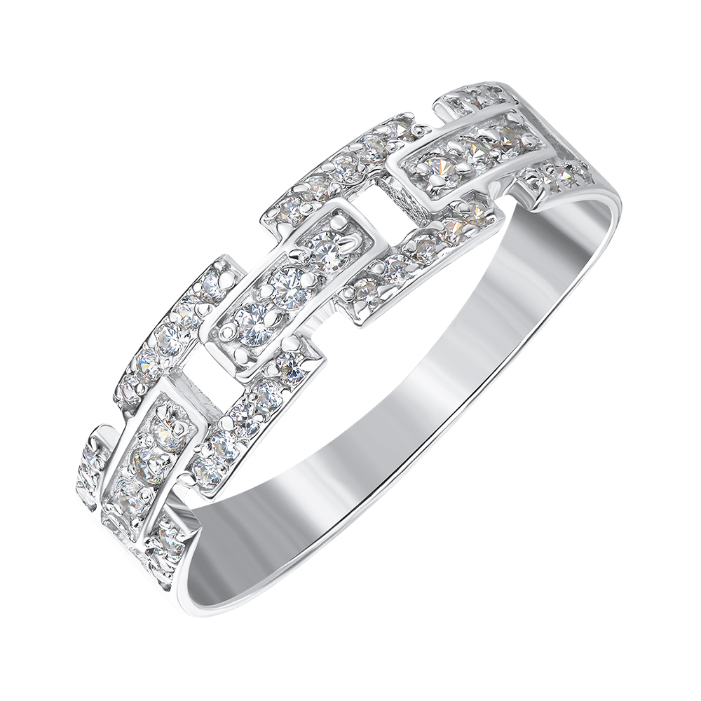 

Серебряное кольцо с фианитами 000143865 15.5 размера