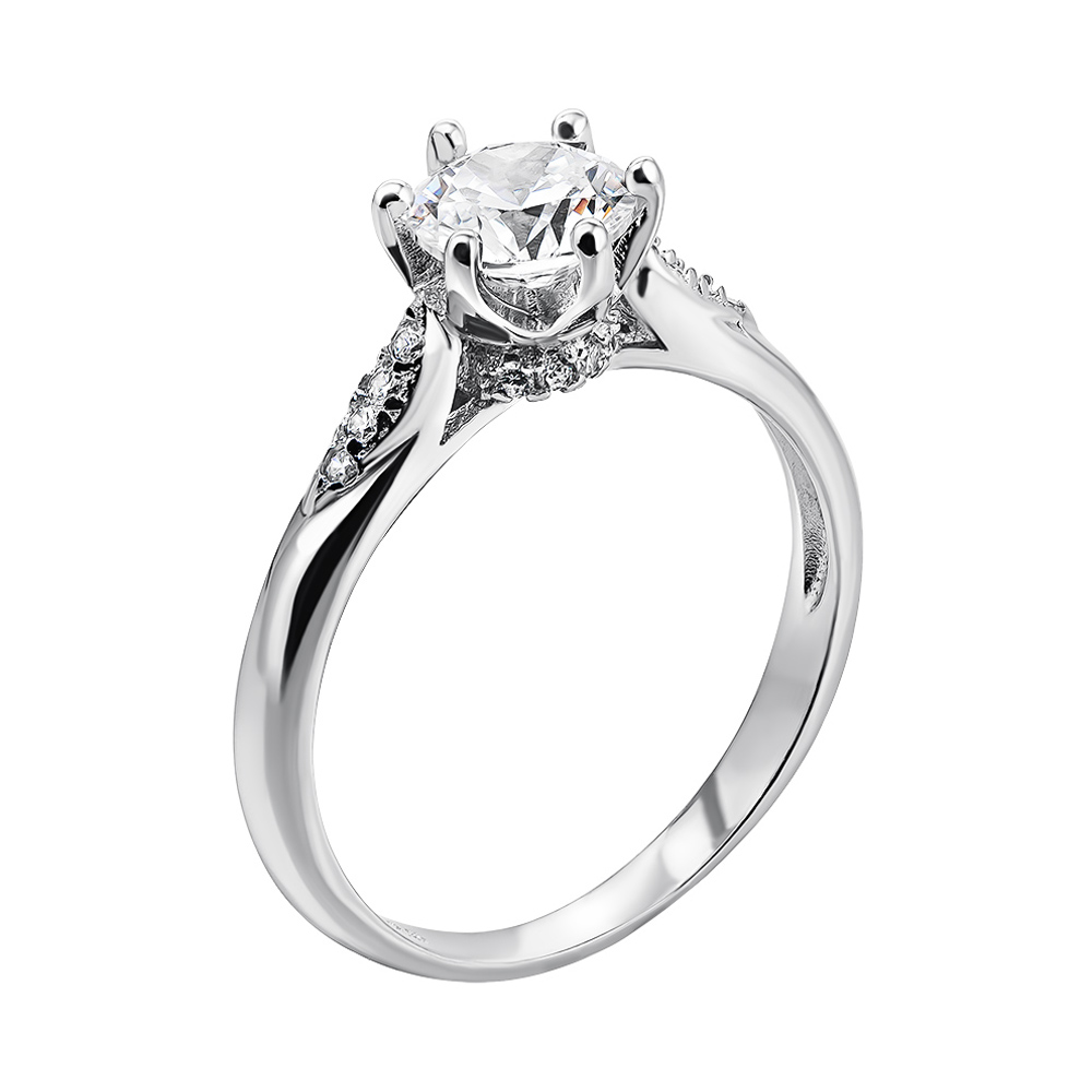 

Серебряное кольцо с фианитами 000124638 16.5 размера