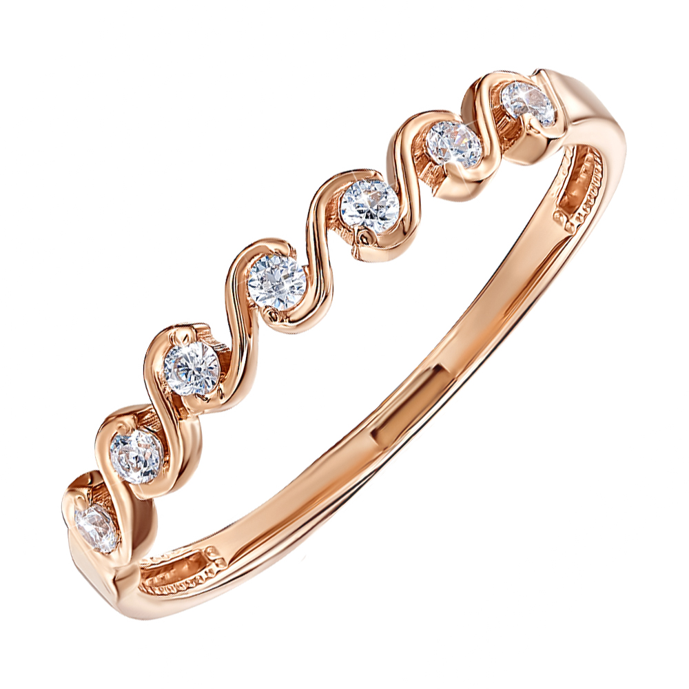 

Кольцо из красного золота с фианитами 000104596 18 размера