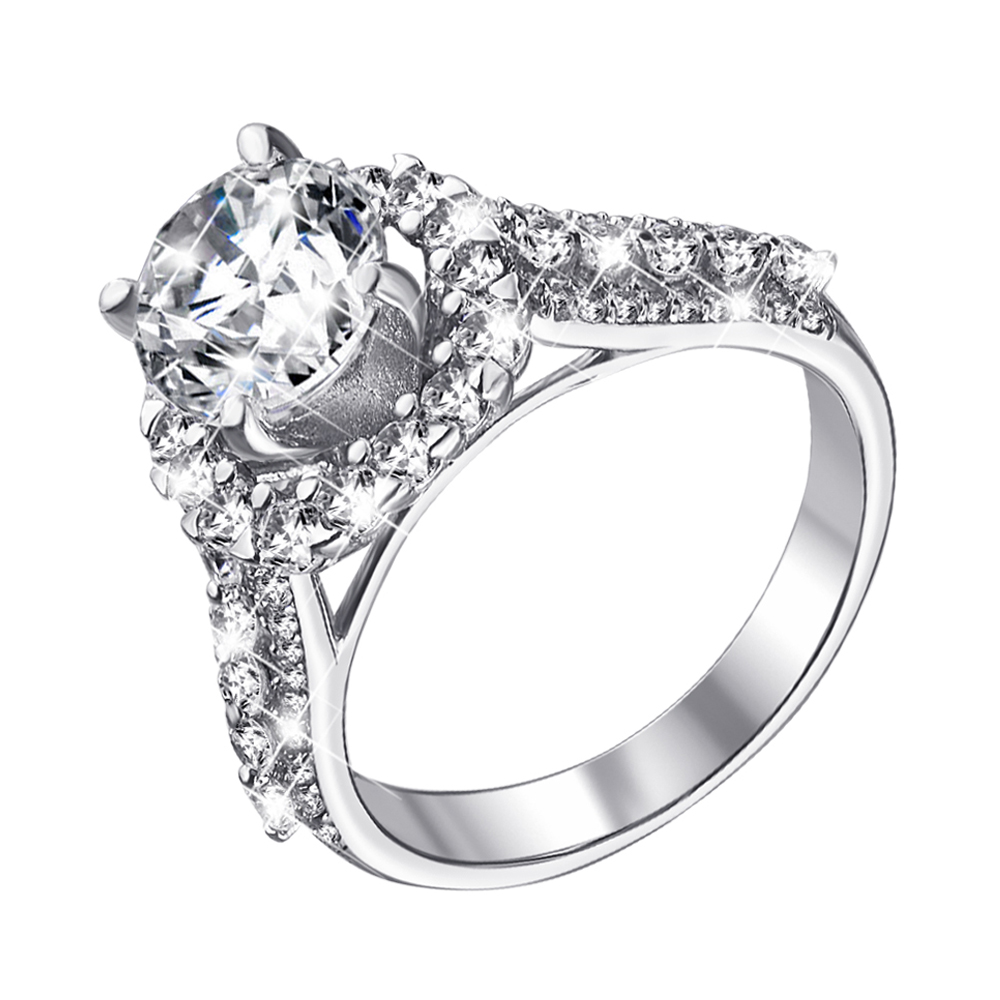 

Серебряное кольцо с фианитами 000140506 16 размера