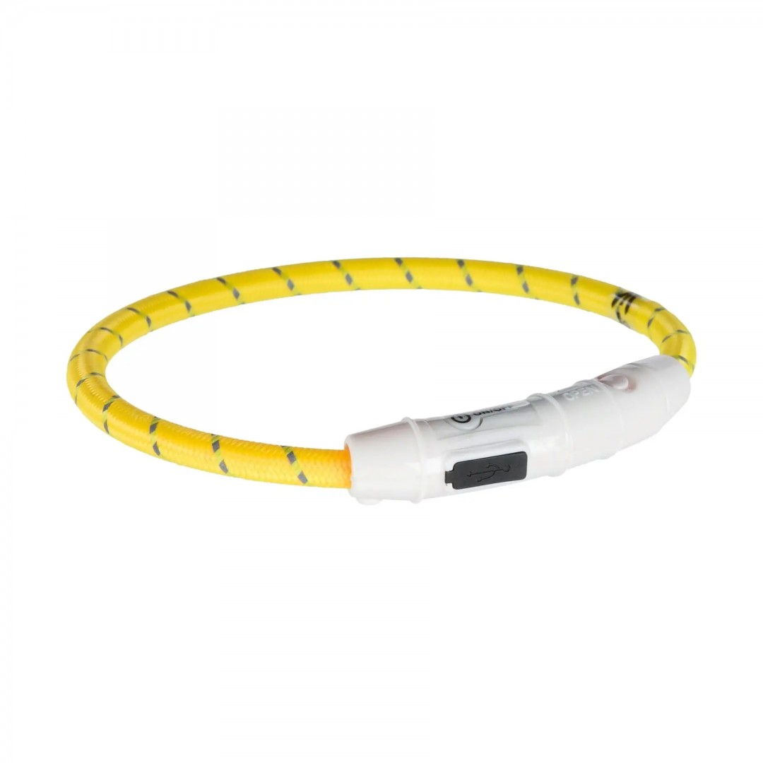 

Ошейник Trixie полиуретановый светящийся USB Flash Yellow M-L 45 cм / 7 мм