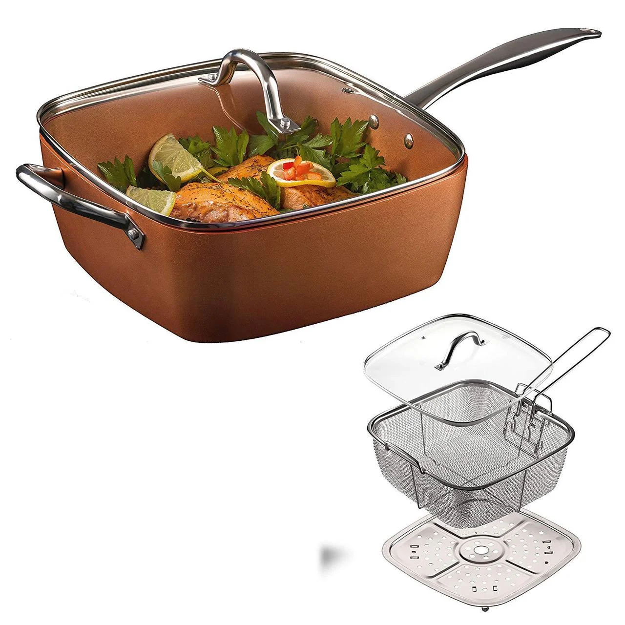 

Сковородка фритюрница пароварка TOP Kitchen с крышкой глубокая