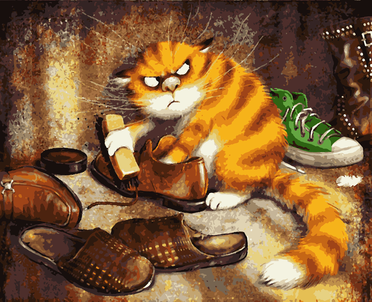 

Картины по номерам Artissimo Недовольный кот 50*60 см