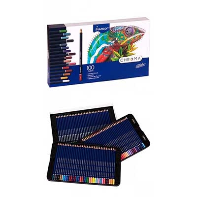 

Карандаши цветные 100 цв Marco Chroma шестигранные 8010-100CB