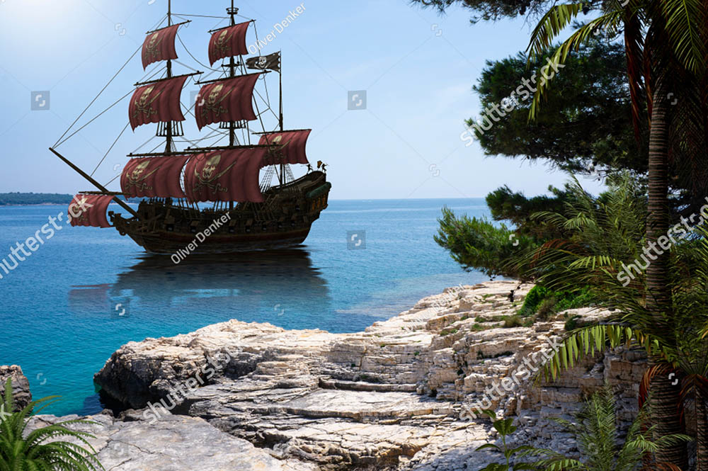 

Фотообои ArtSide Пиратский корабль (1151430104) Вельвет
