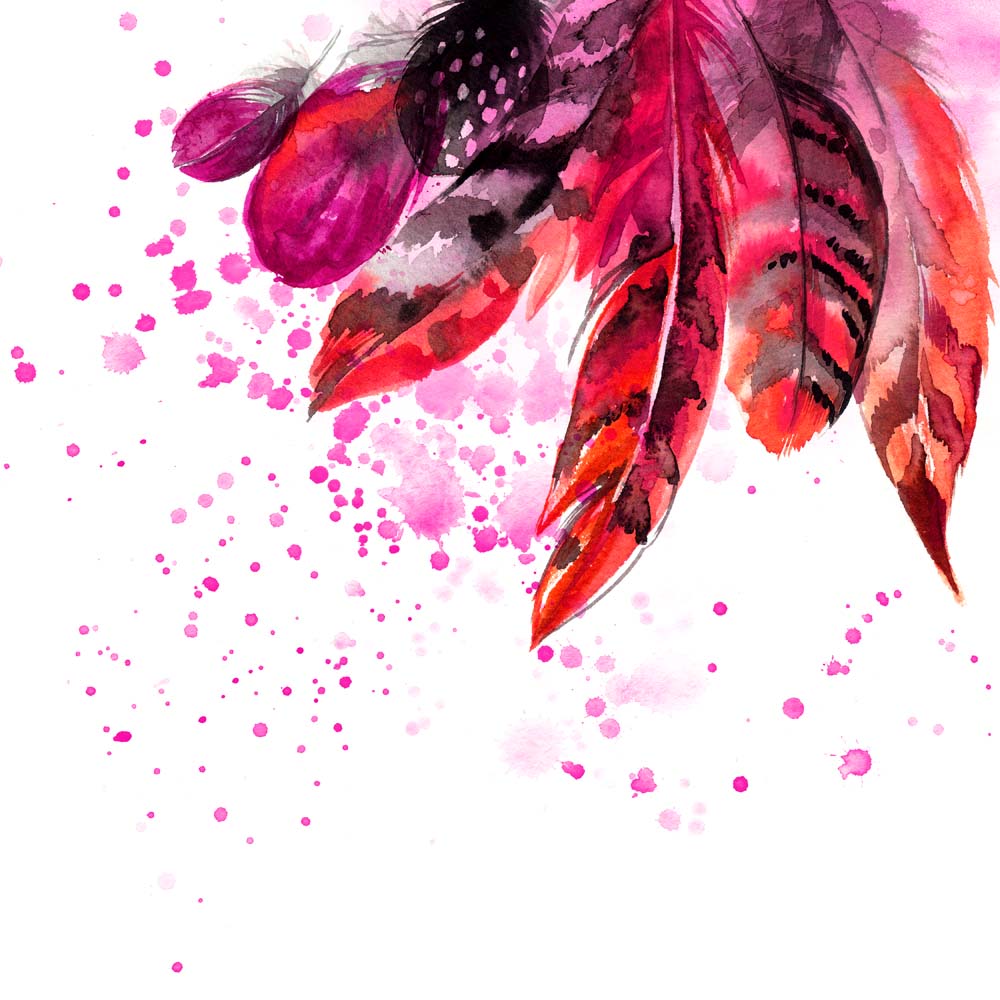 

Фотообои ArtSide Акварельные перья (363463838) Аква