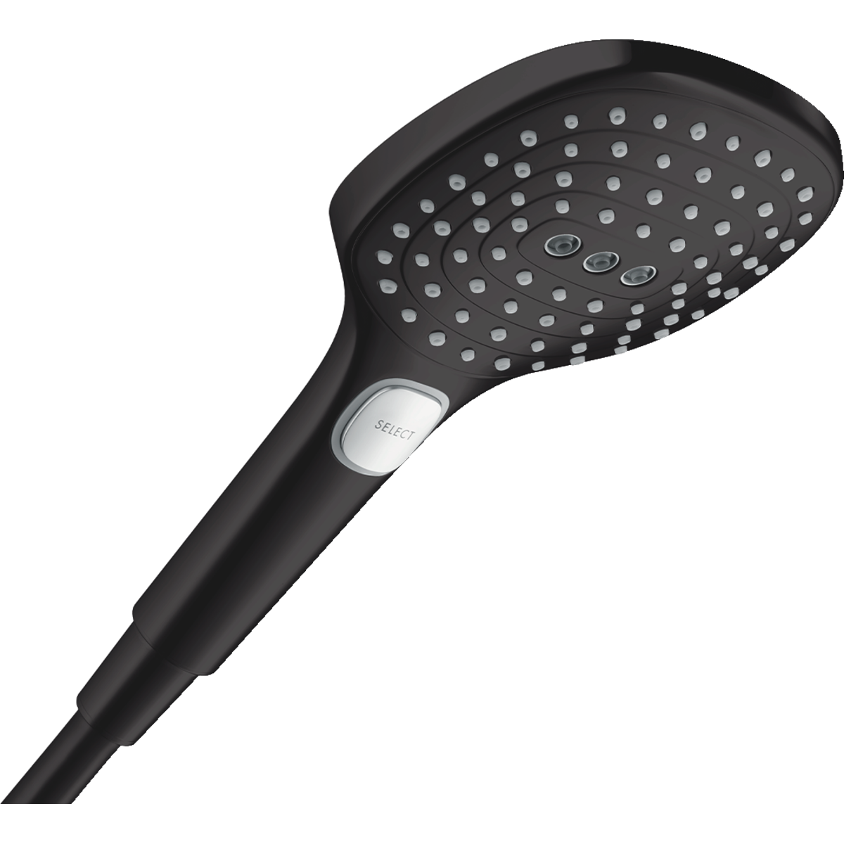 

Ручная лейка для душа с кнопкой HANSGROHE RAINDANCE SELECT E 120мм черный пластик 26520670