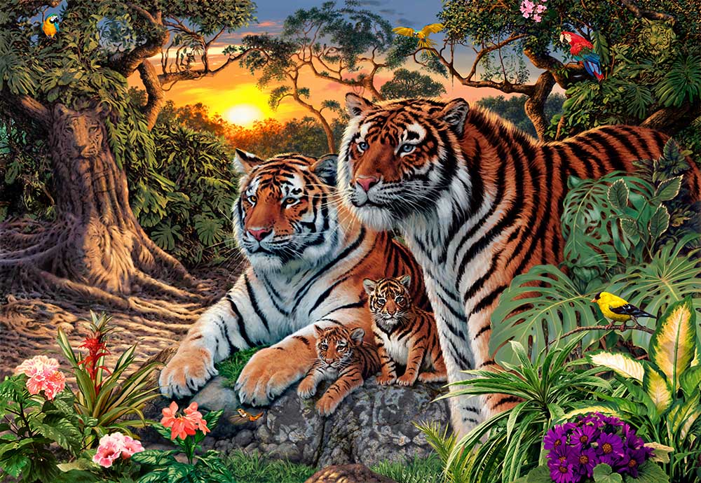 

Фотообои ArtSide Тигры в джунглях (250220218) Холст