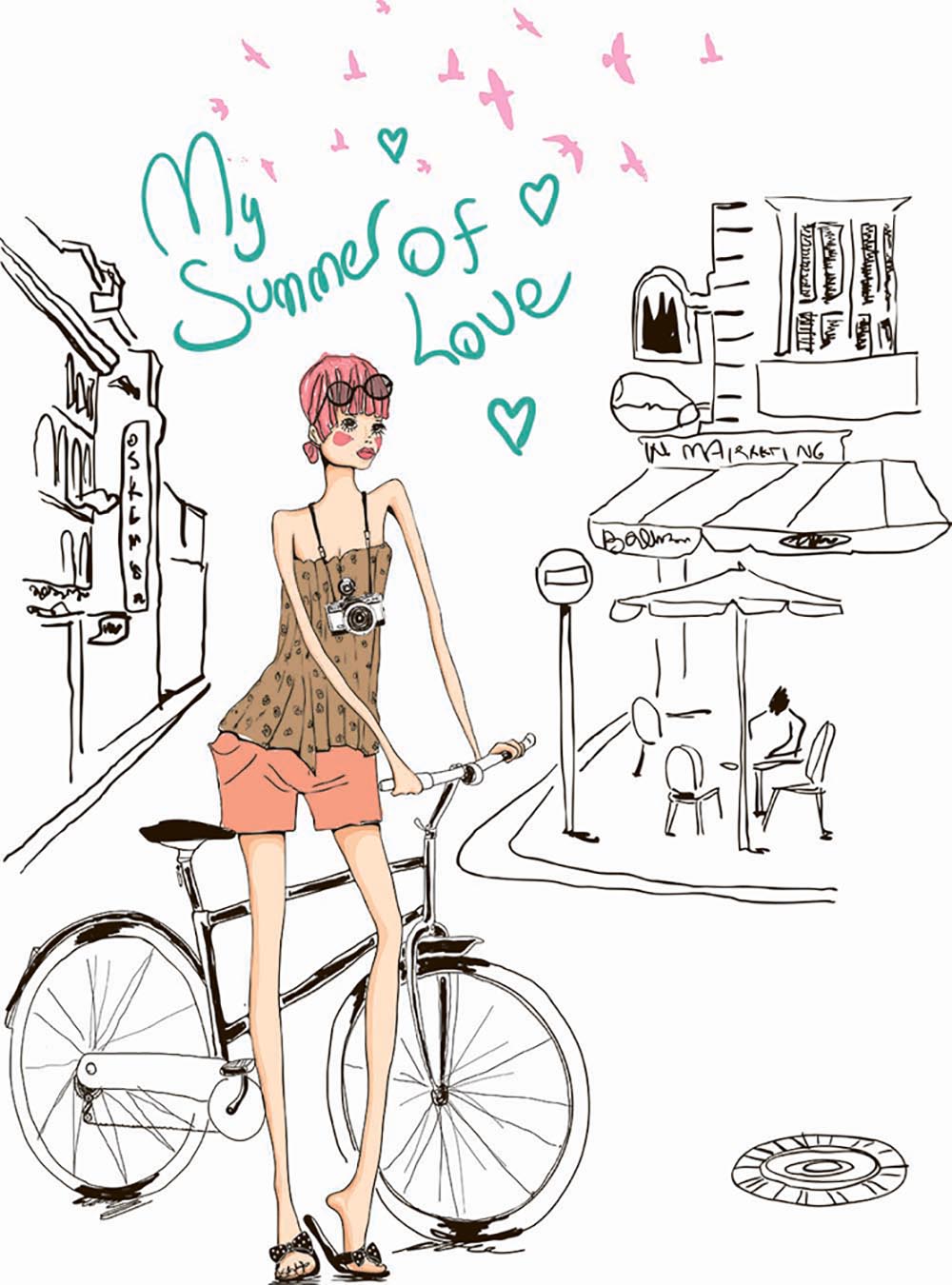 

Фотообои ArtSide Девушка с велосипедом (3612) Штукатурка