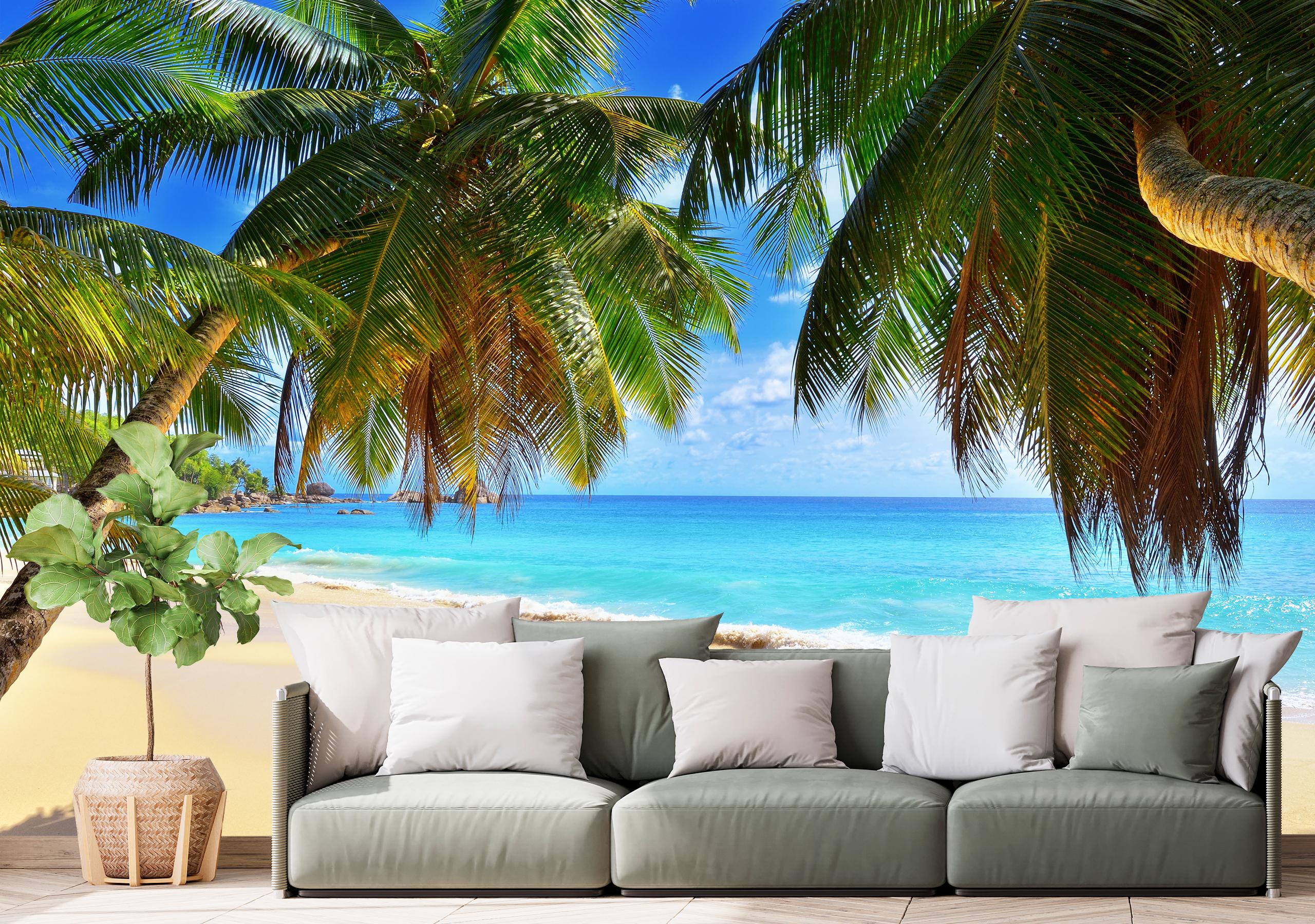 

Виниловые Фотообои Walldeco Райский пляж 475x300 Мелкий песок с блестками
