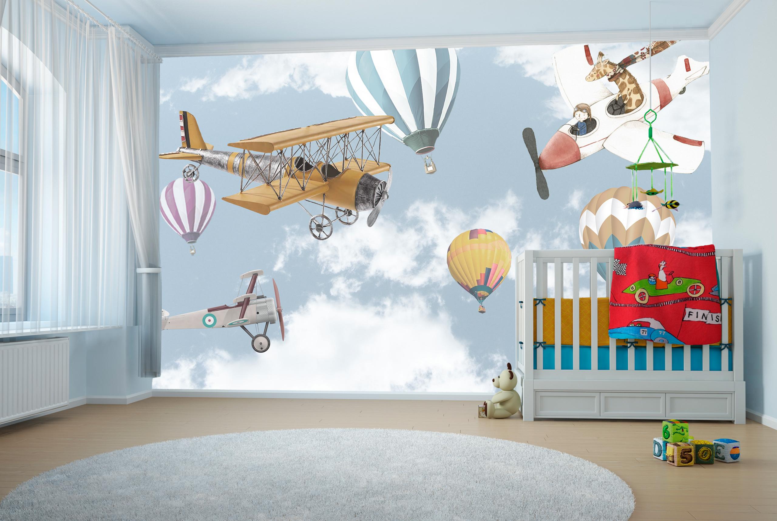 

Виниловые Фотообои Walldeco Самолёты и животные 300x200 Жаккард