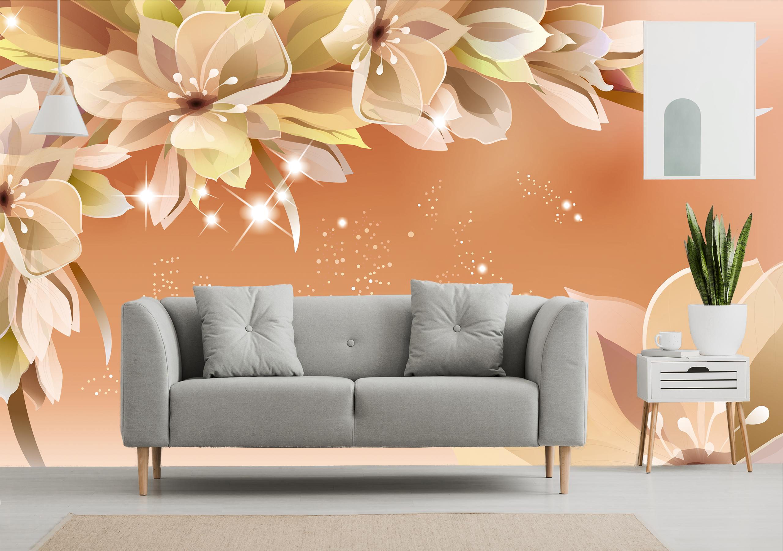 

Флизелиновые Фотообои Walldeco Нарисованные цветы 285x190 Бриз