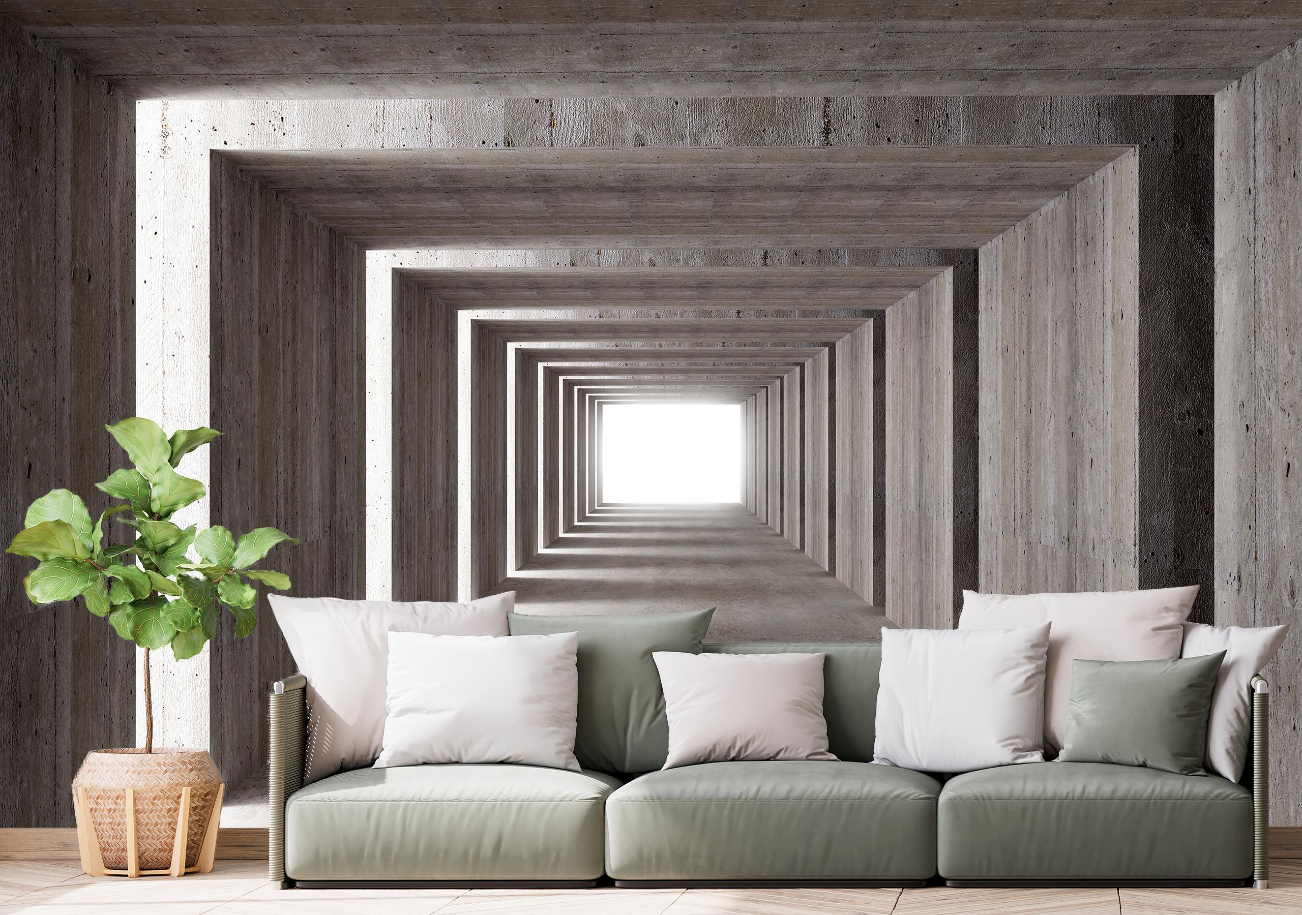 

Фотообои на самоклеющейся основе Walldeco Бетонный 3D коридор 475x300 Лоск