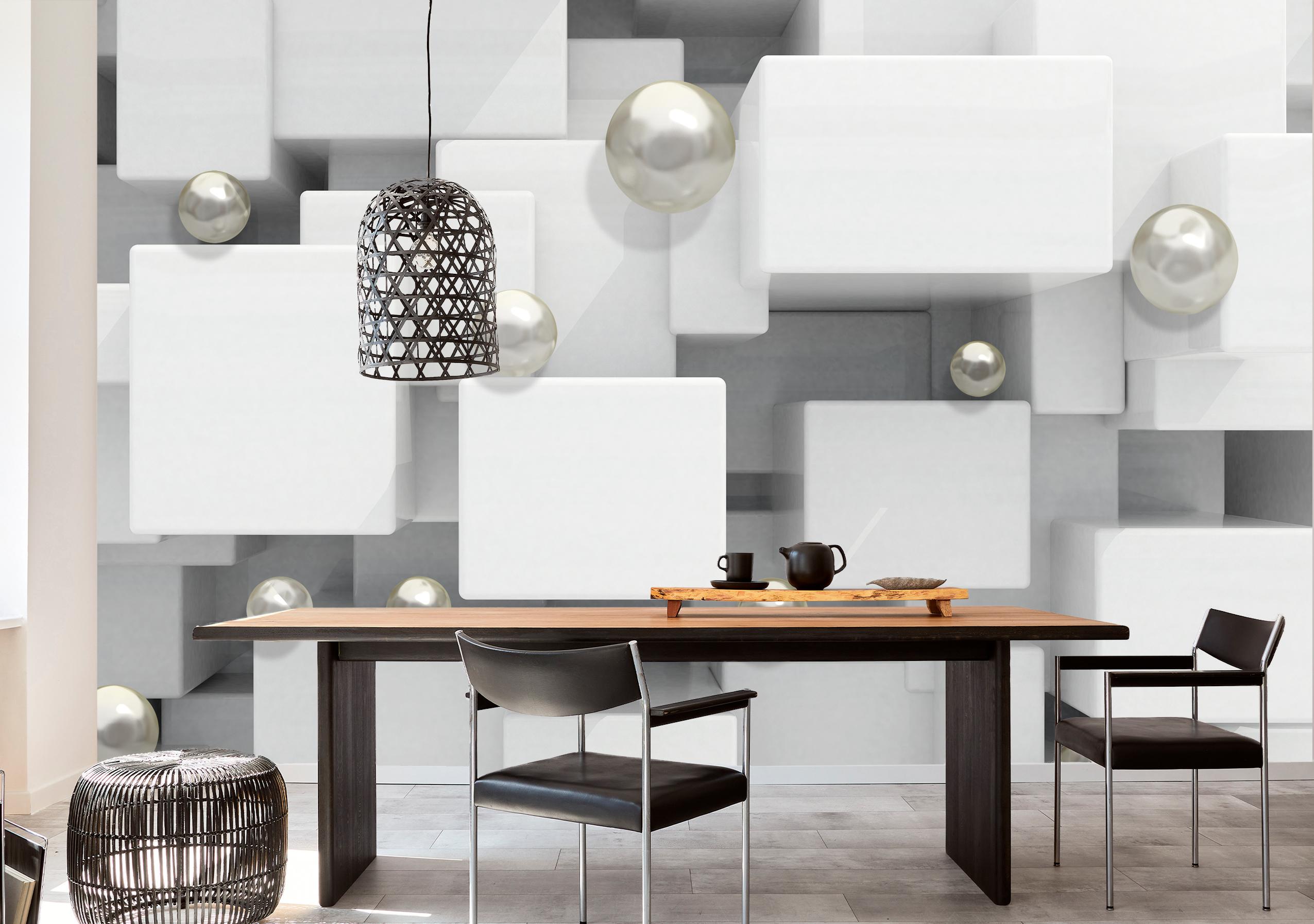 

Виниловые Фотообои Walldeco Белые кубы 400x260 Базальт
