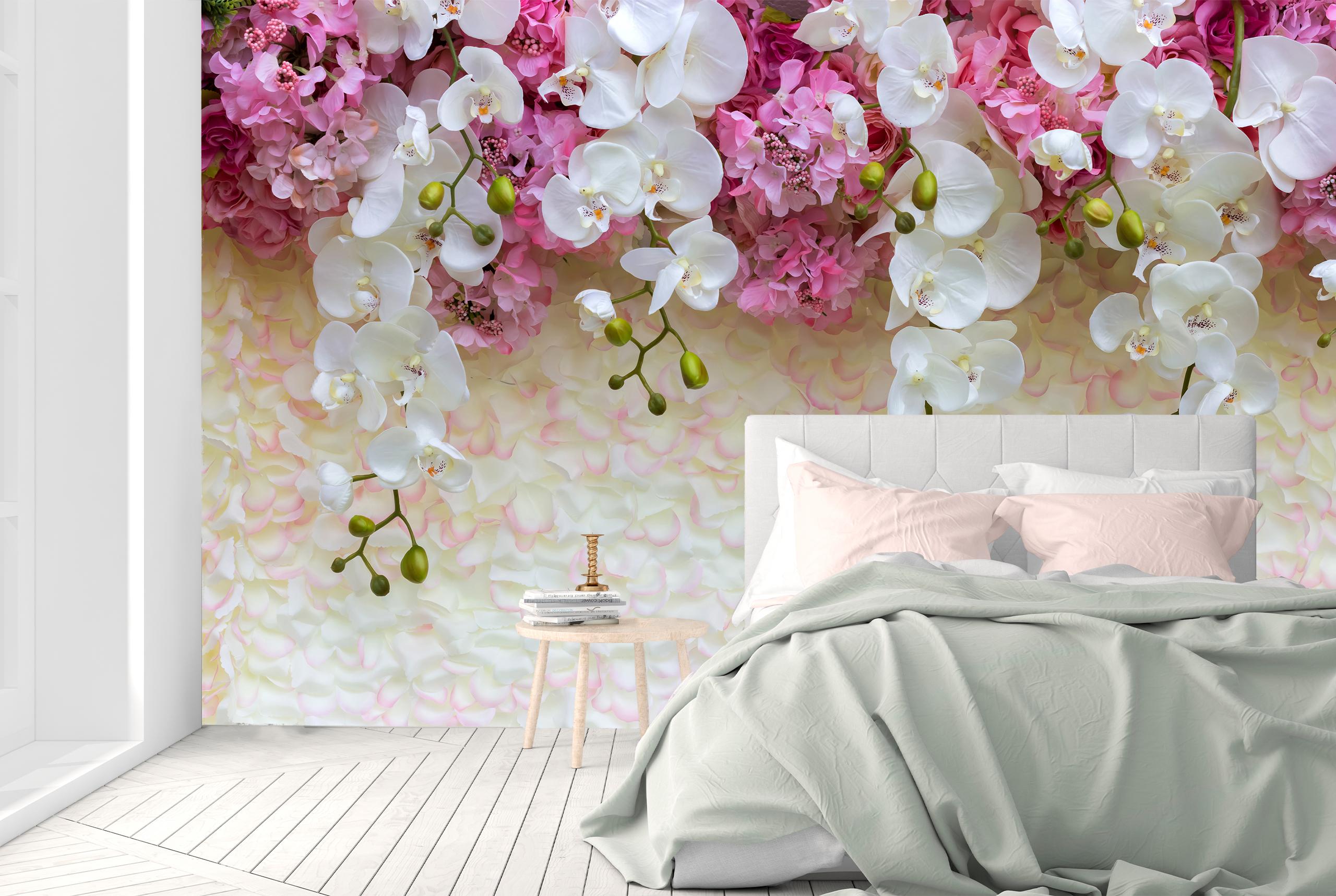 

Виниловые Фотообои Walldeco Орхидеи на стене 475x300 Деко