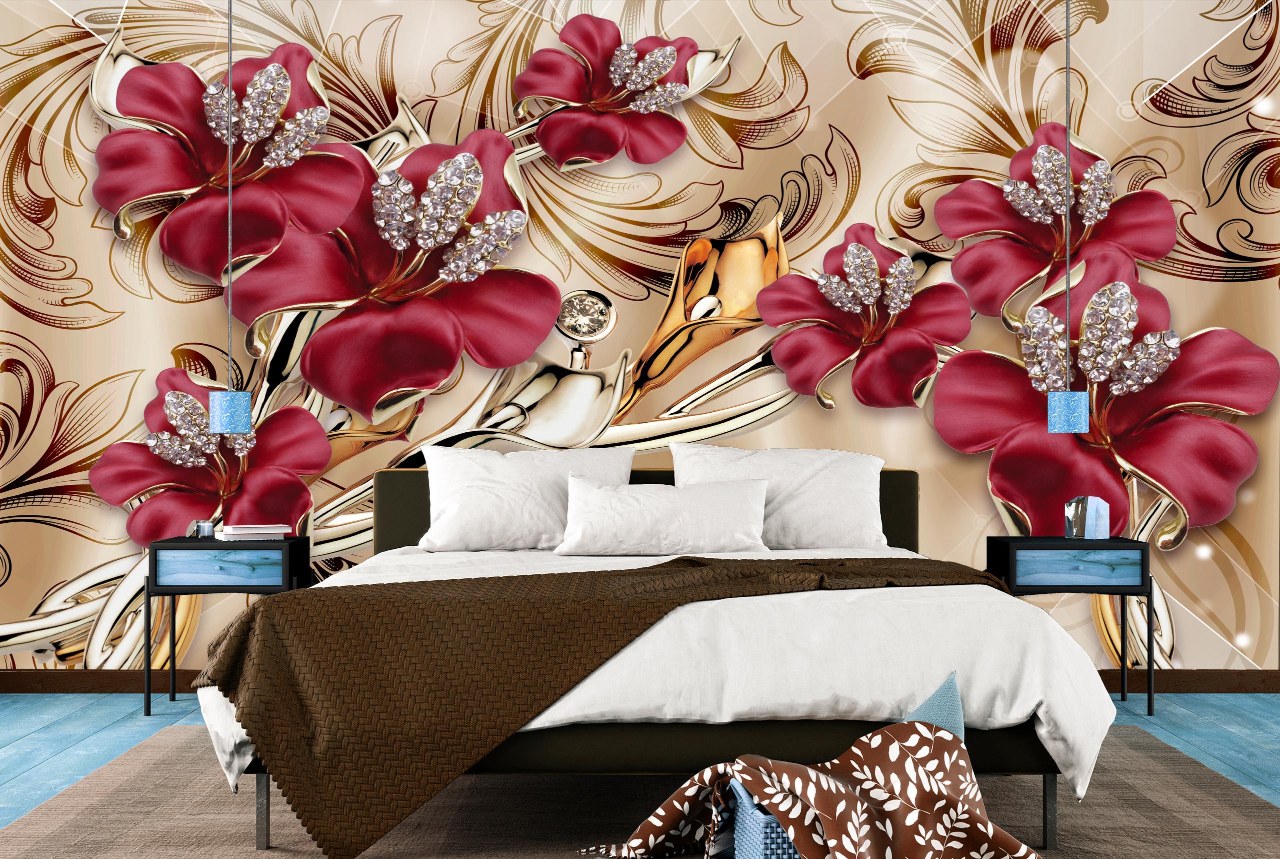 

Виниловые Фотообои Walldeco Цветы и бриллианты 380x250 Фреска
