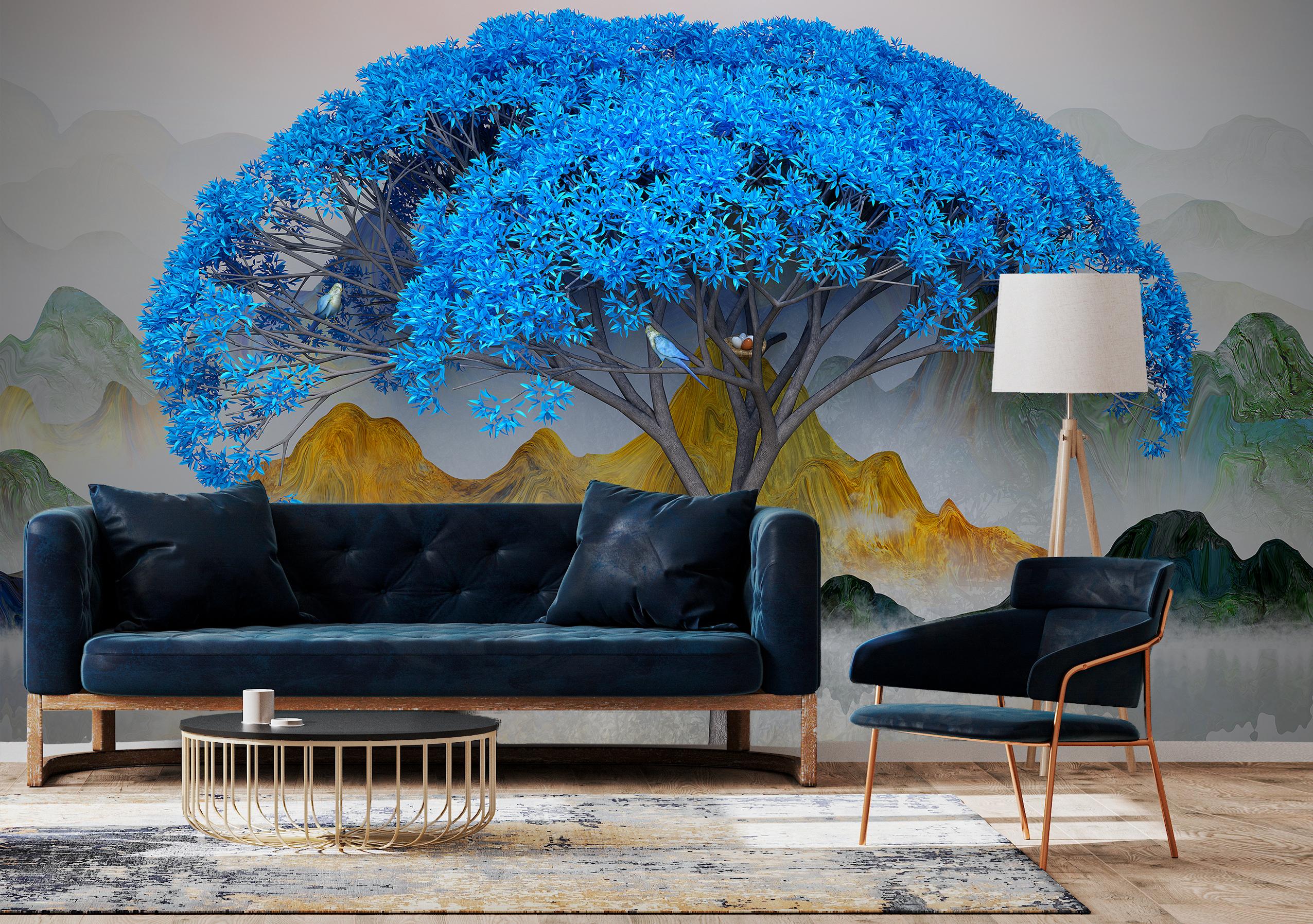 

Виниловые Фотообои Walldeco Синее дерево 400x260 Диамант