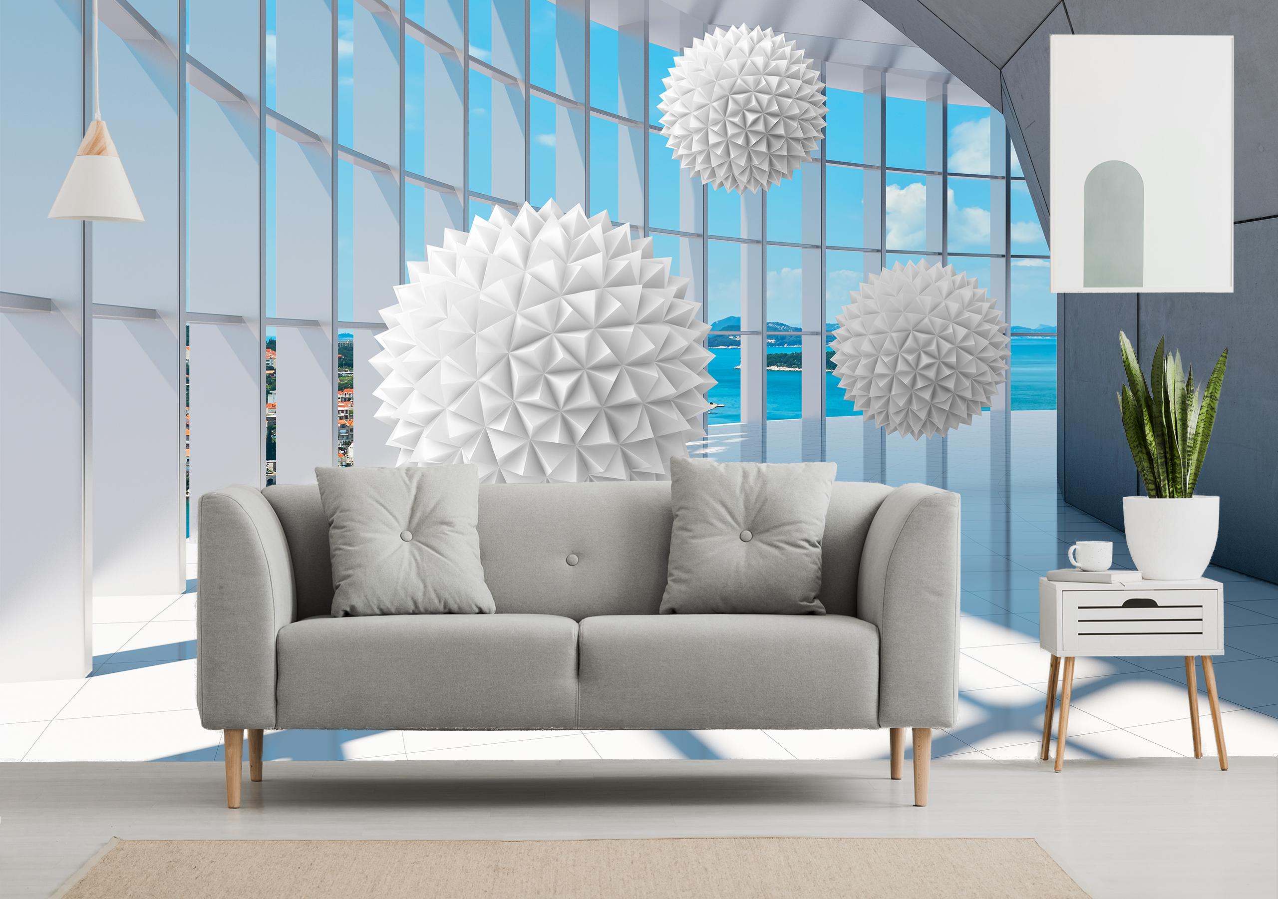

Флизелиновые Фотообои Walldeco 3Д коридор и сферы 300x200 Бриз