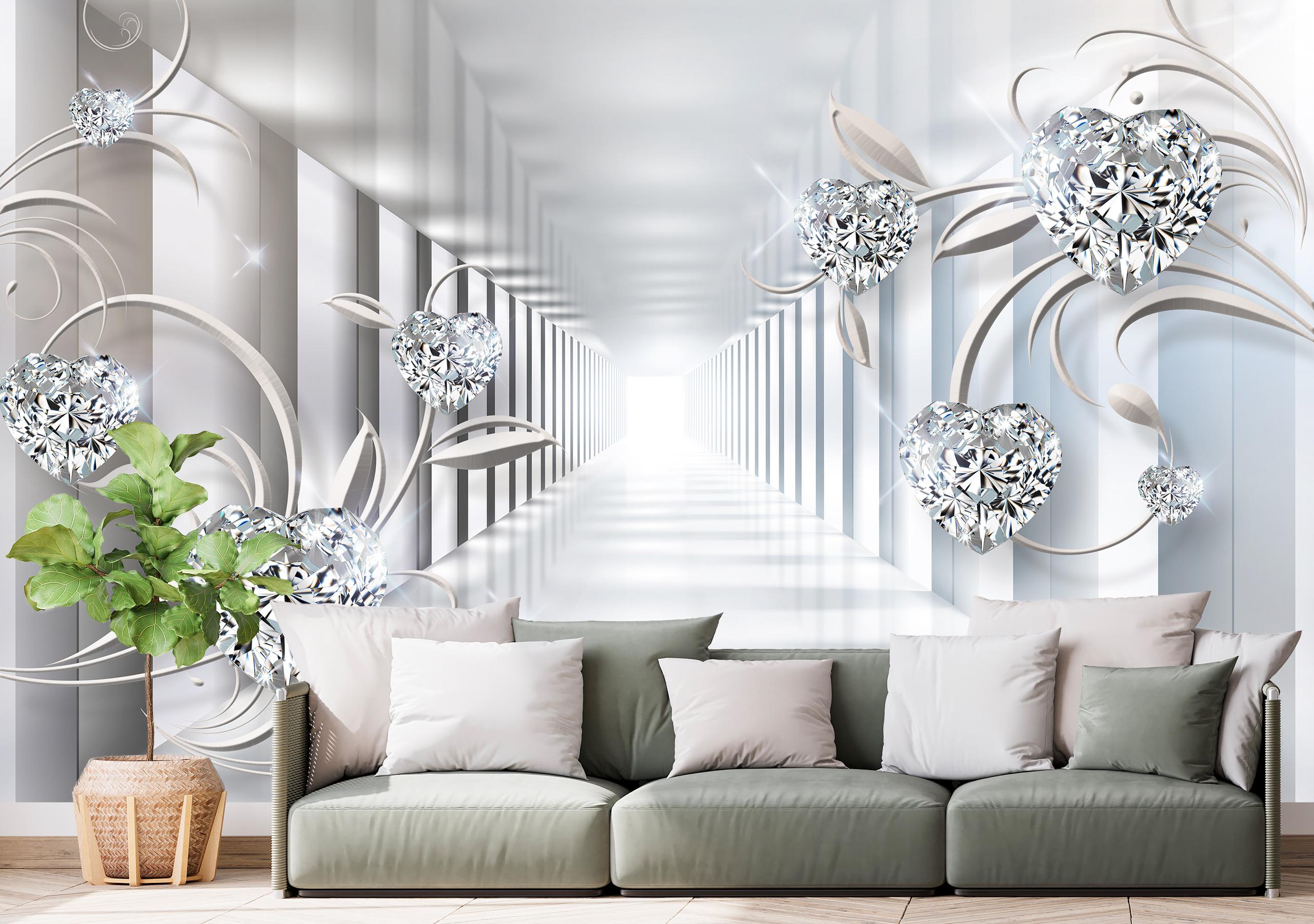 

Флизелиновые Фотообои Walldeco Бриллианты и 3Д коридор 380x250 Бриз