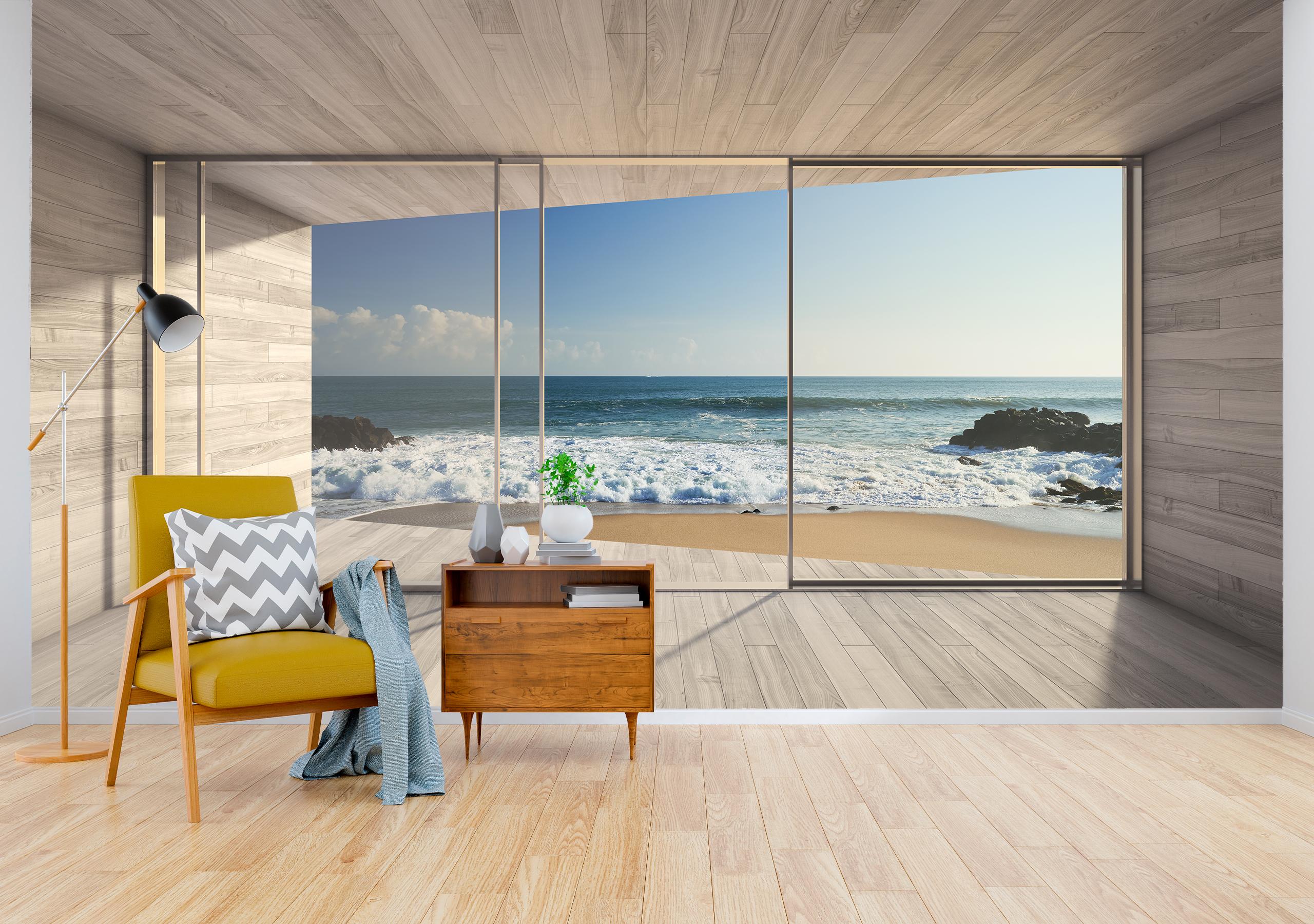

Виниловые Фотообои Walldeco 3Д панорама на море и пляж 200x130 Диамант