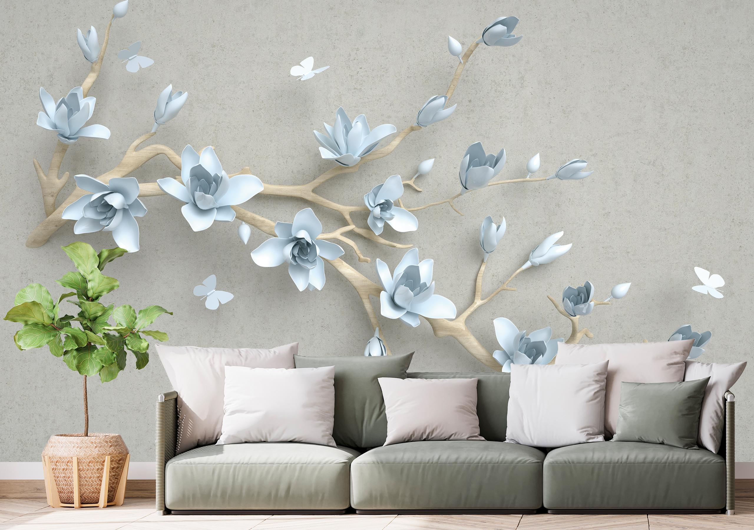 

Виниловые Фотообои Walldeco Нежные цветы 285x190 Жаккард