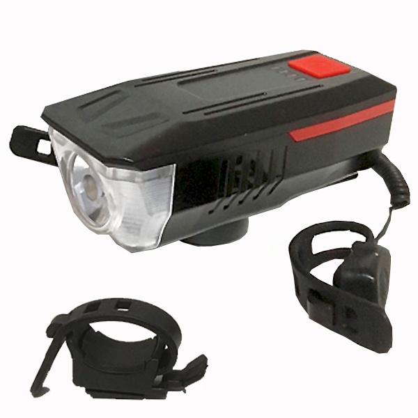

Велосипедный фонарь Bicycle Handlebar Light со звонком аккумуляторный влагостойкий USB CREE T6 Чёрно-красный (LY-16)