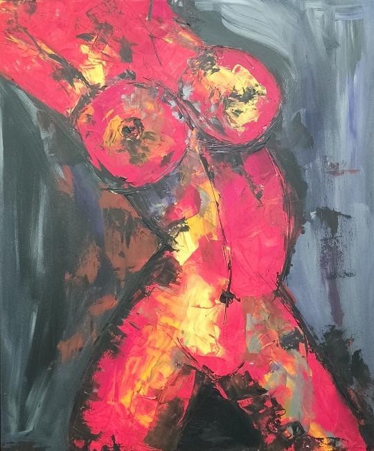 

Картина на холсте в стиле НЮ "Страсть 1" , акрил - техника мастихин (Acrylic painting on canvas in nude style)