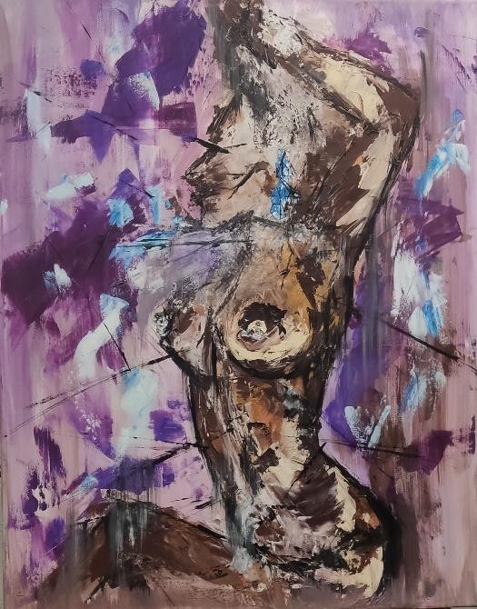 

Картина на холсте в стиле НЮ "Грация" , акрил - техника мастихин (Acrylic painting on canvas in nude style)