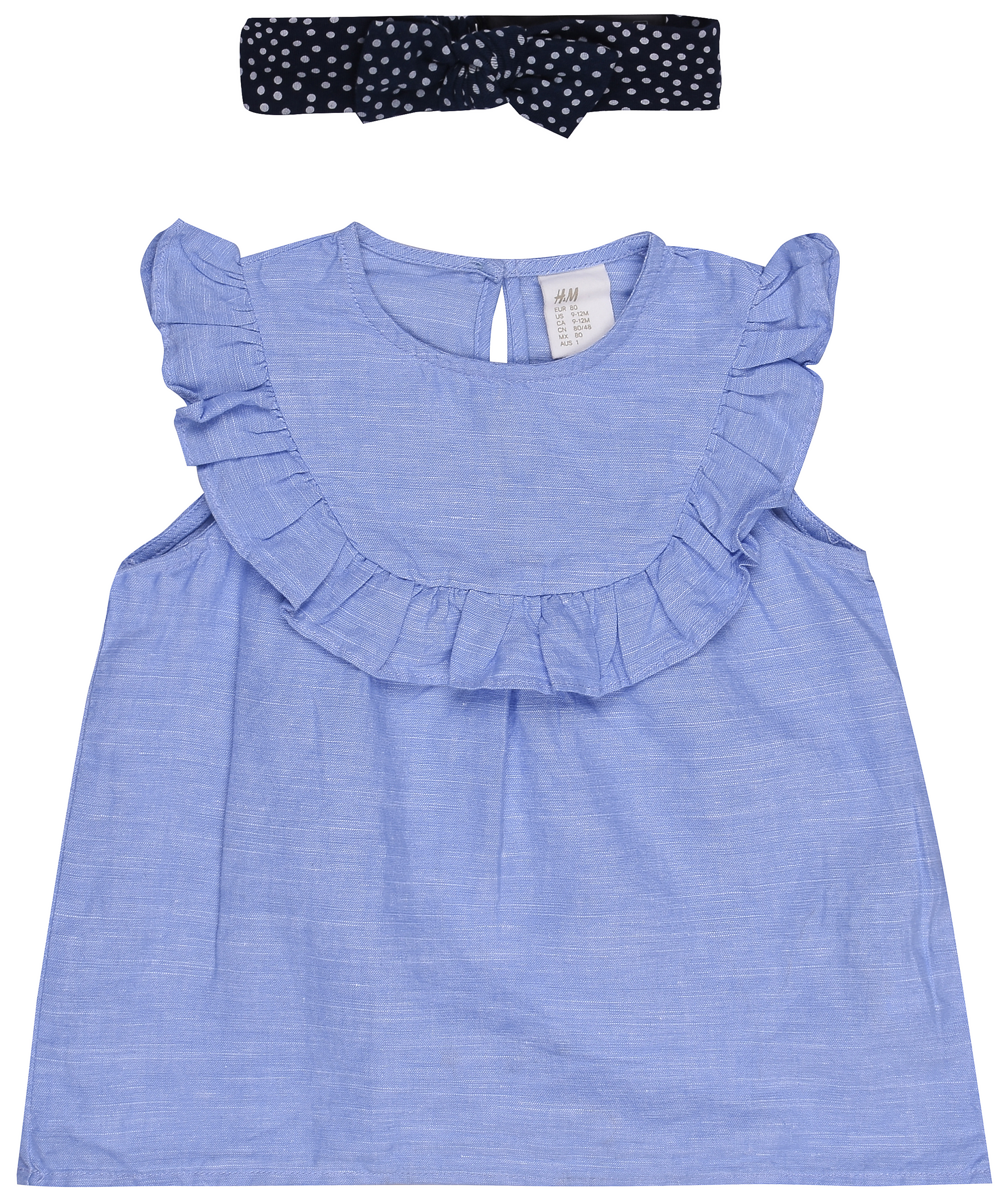 

Блузка + повязка H&M 6663608 80 см Голубая