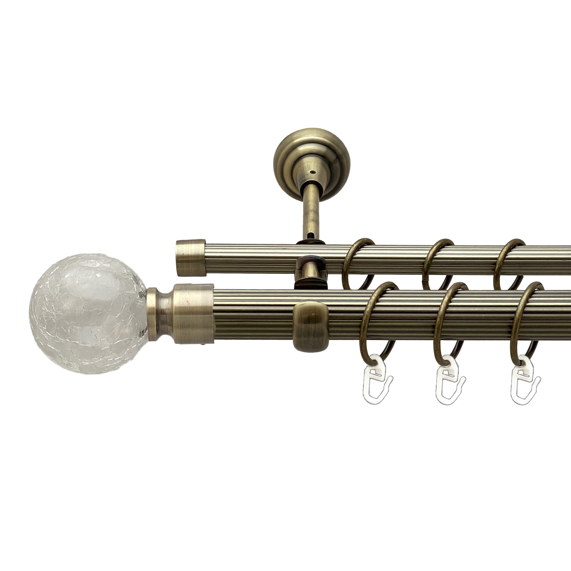 

Карниз Orvit Сепія металевий дворядний відкритий рифлена труба кільце металеве Антик 25\16 мм 240 см (00-00018011)