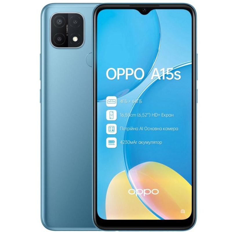 

Смартфон Oppo A15s 4/64GB Mystery Blue