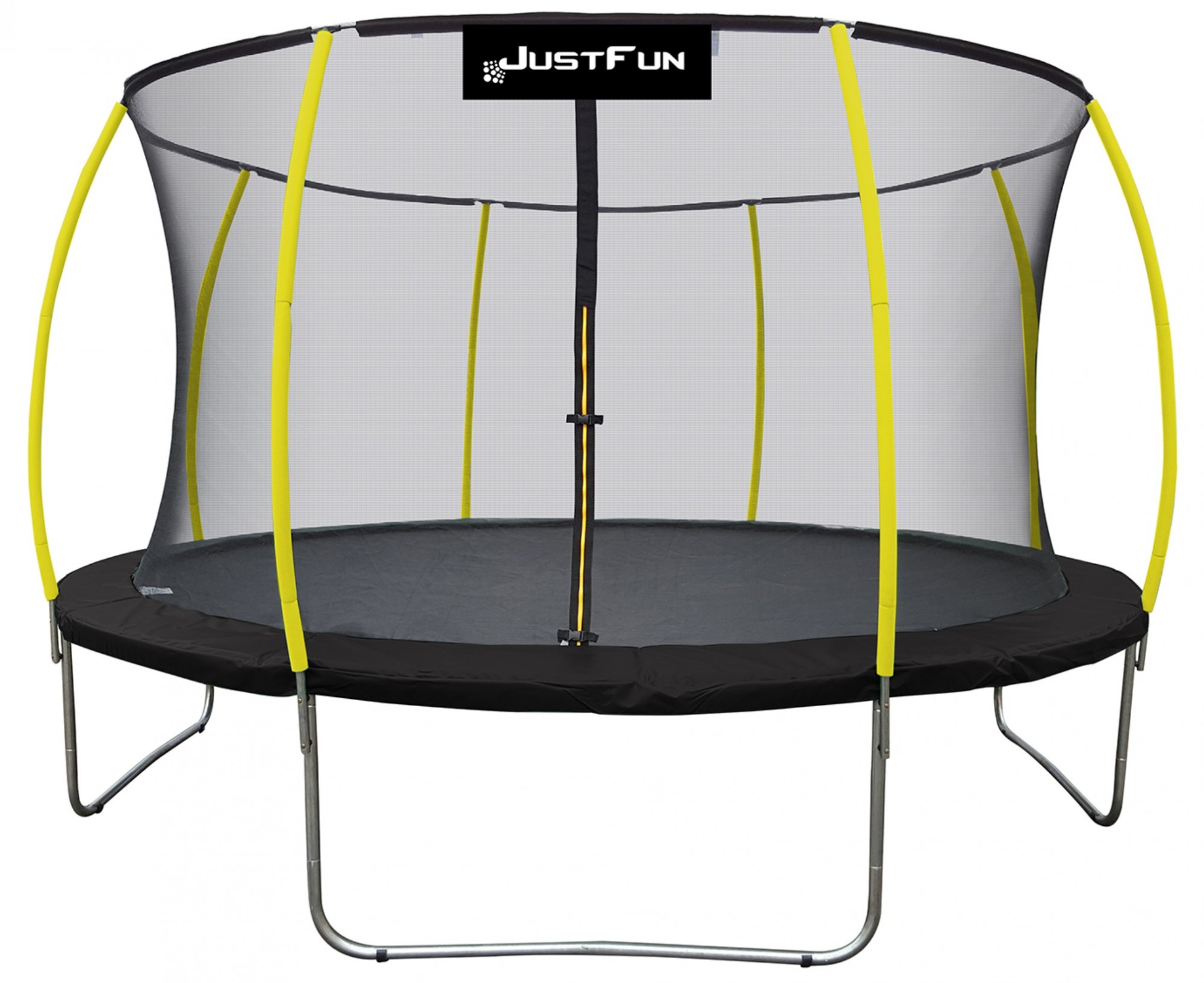 

Батут Just Fun Premium Fiberglass 305 см внутрішня сітка + драбинка (10FT) Black-Yellow