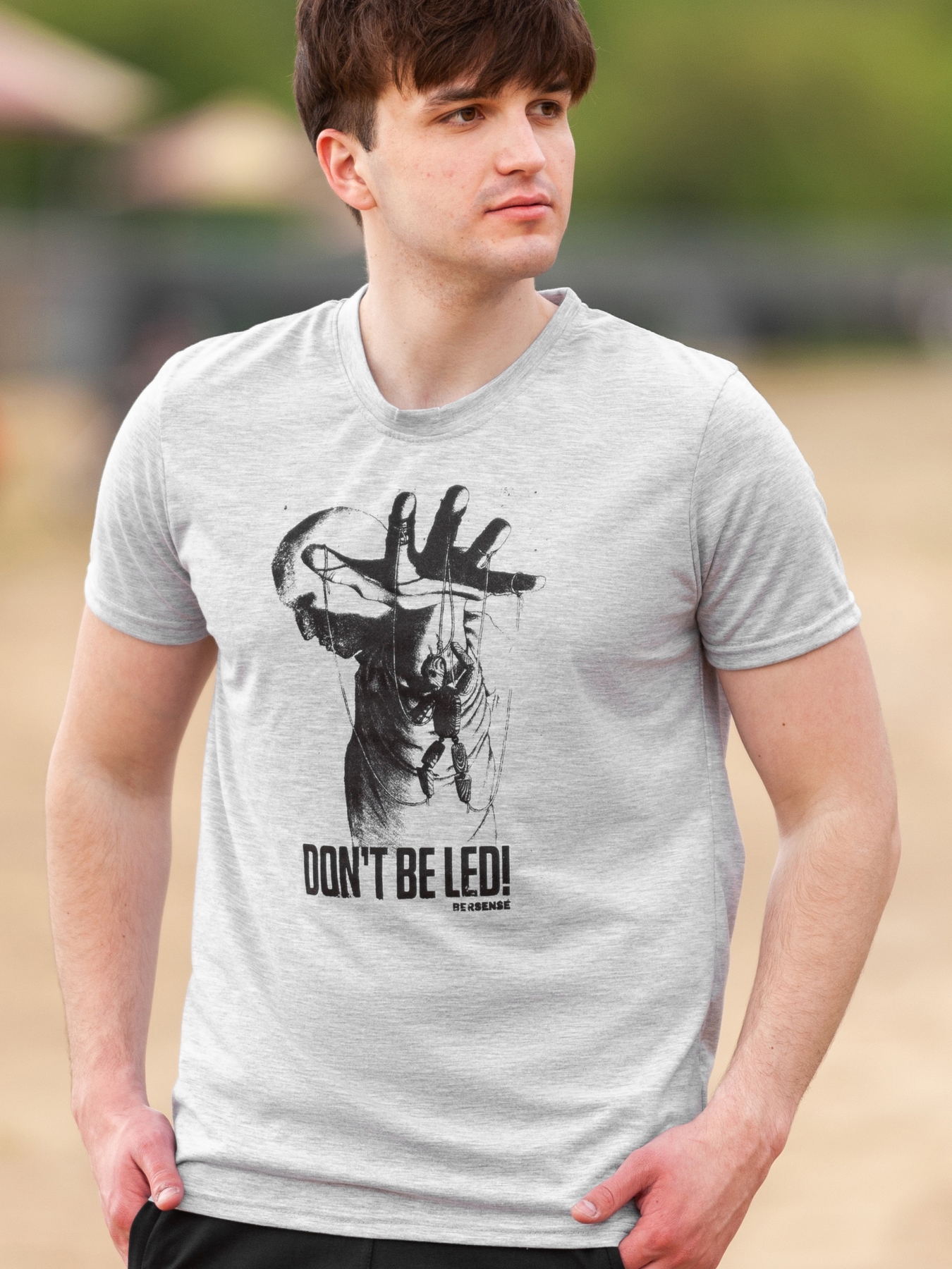 

Футболка BERSENSE Don't be led сіра, XL