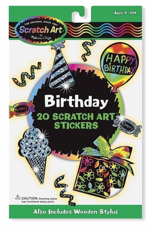 

Набор для творчества с наклейками-царапками День рождения Birthday Scratch Art Stickers Melissa & Doug