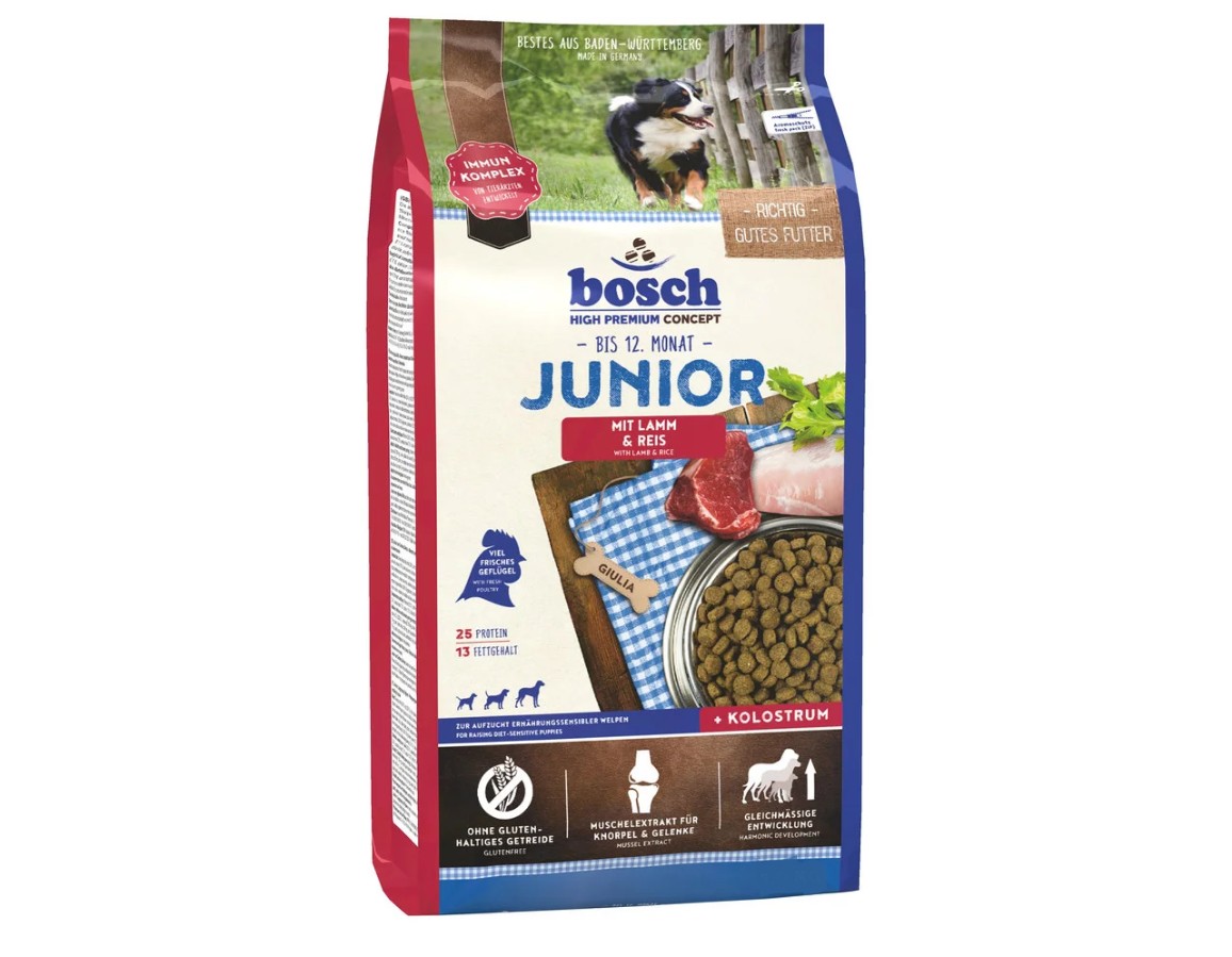 

Bosch Junior Lamb and Rice Сухой корм для щенков средних и крупных пород с чувствительным пищеварением (15кг)