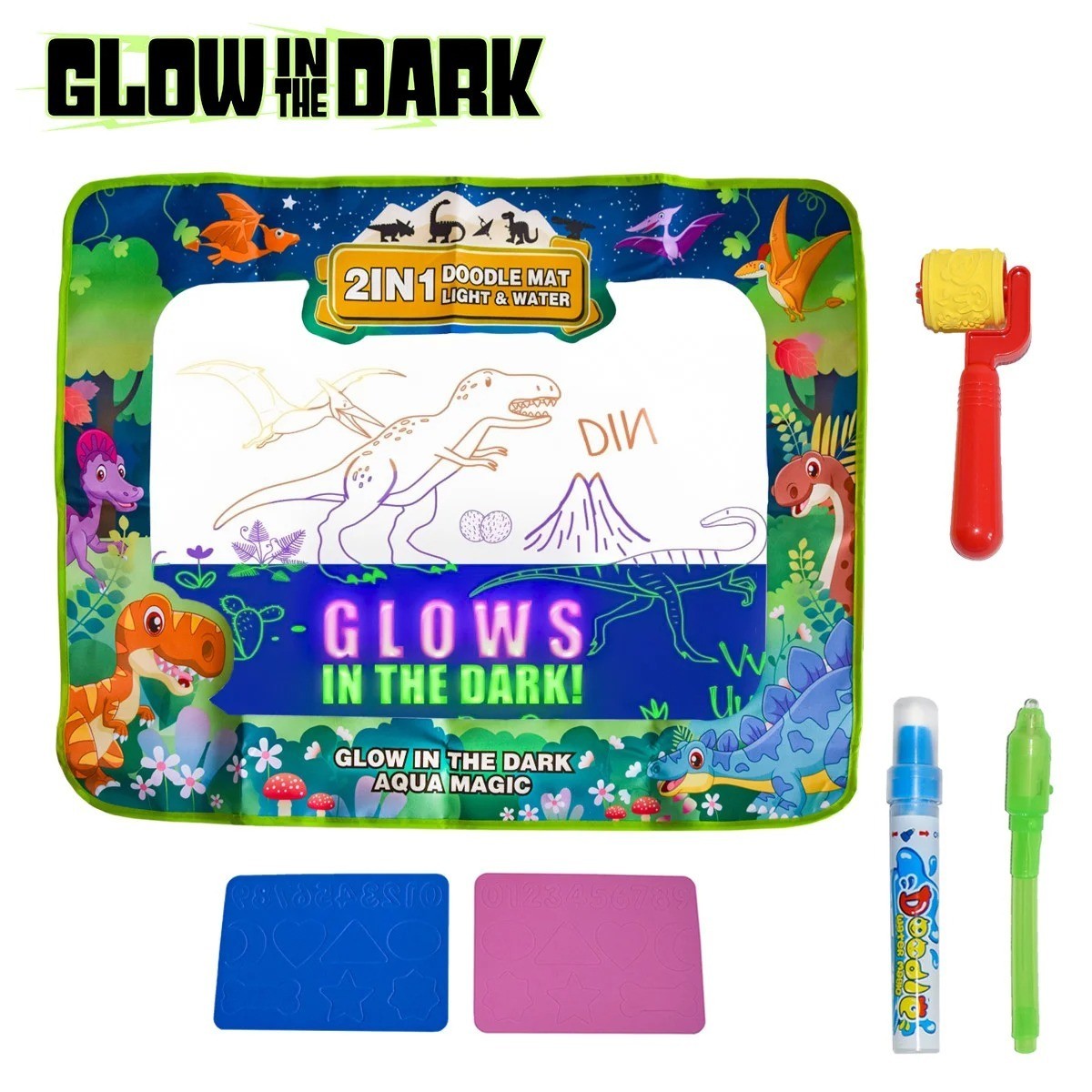

Коврик для малювання водою Water Magic Doodle Mat (Dino) водний коврик для малювання світиться вночі (VS7004491)