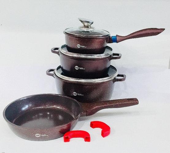 

Набор квадратных кастрюль с гранитным покрытием на 11 предметов Higher kitchen нк-307 Кофейный (HK-307)